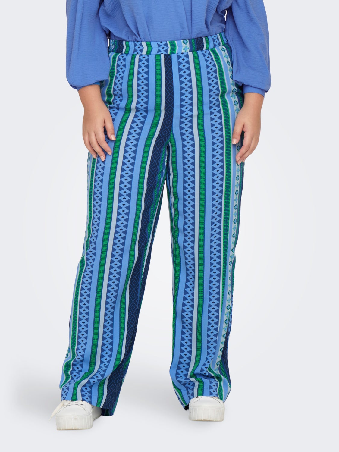 Curvy printed trousers