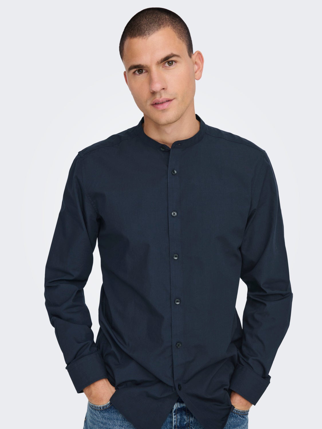 Slim Fit China Collar Shirt