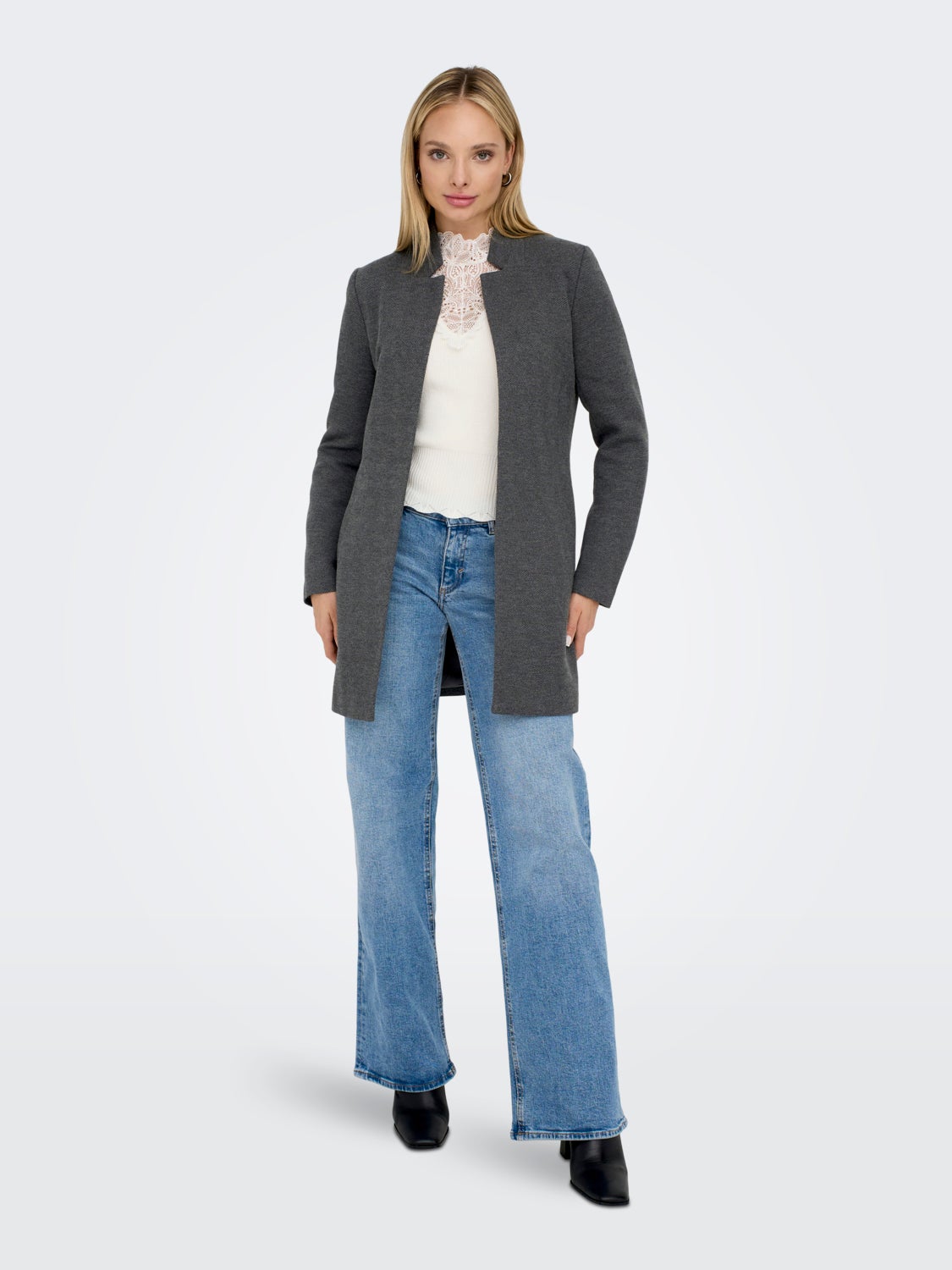 Coat with high collar