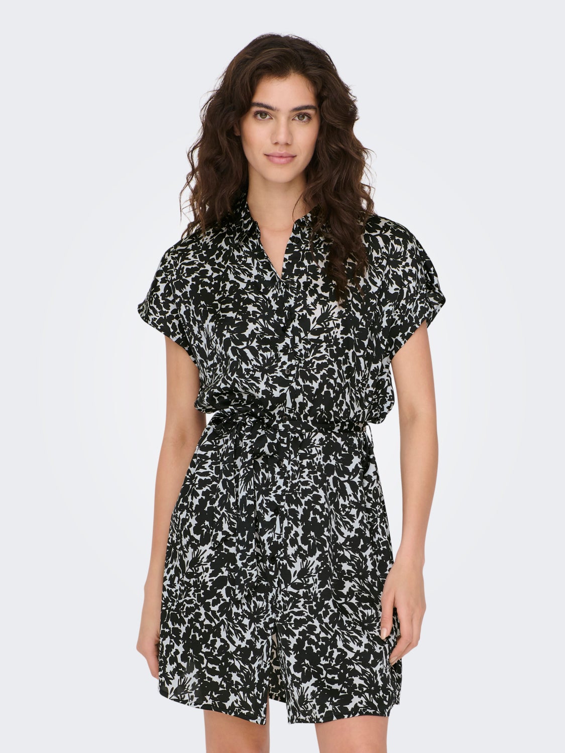 Printed shirt dress