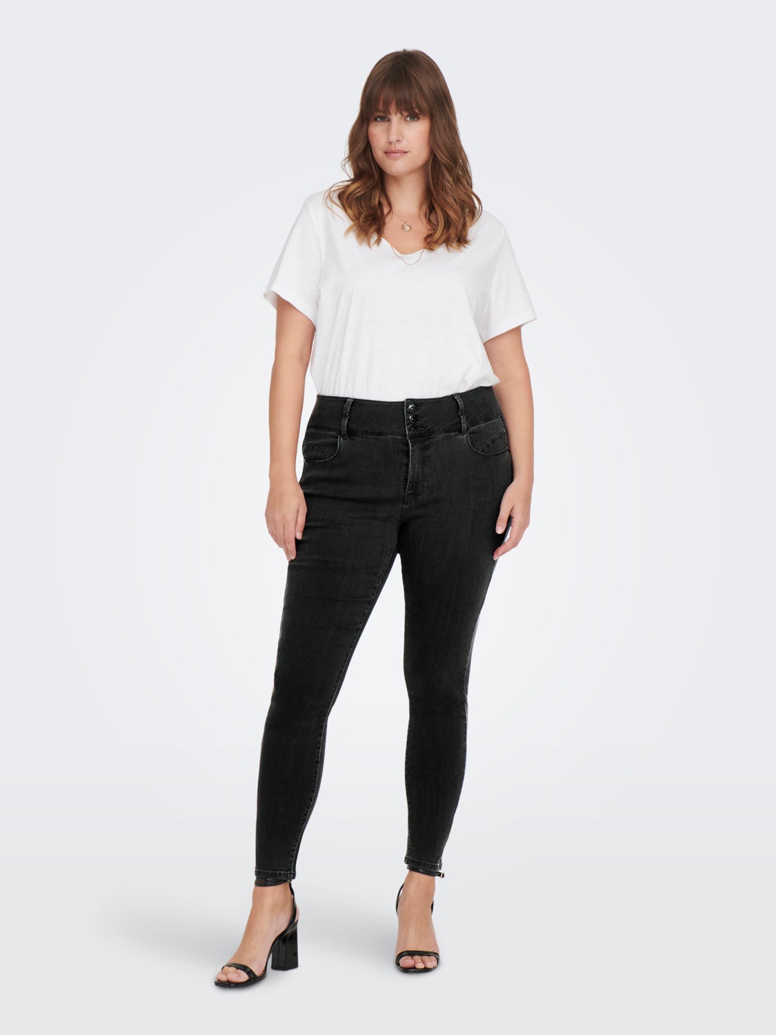 CARANNA HW SK ANK JEANS BLACK WASH