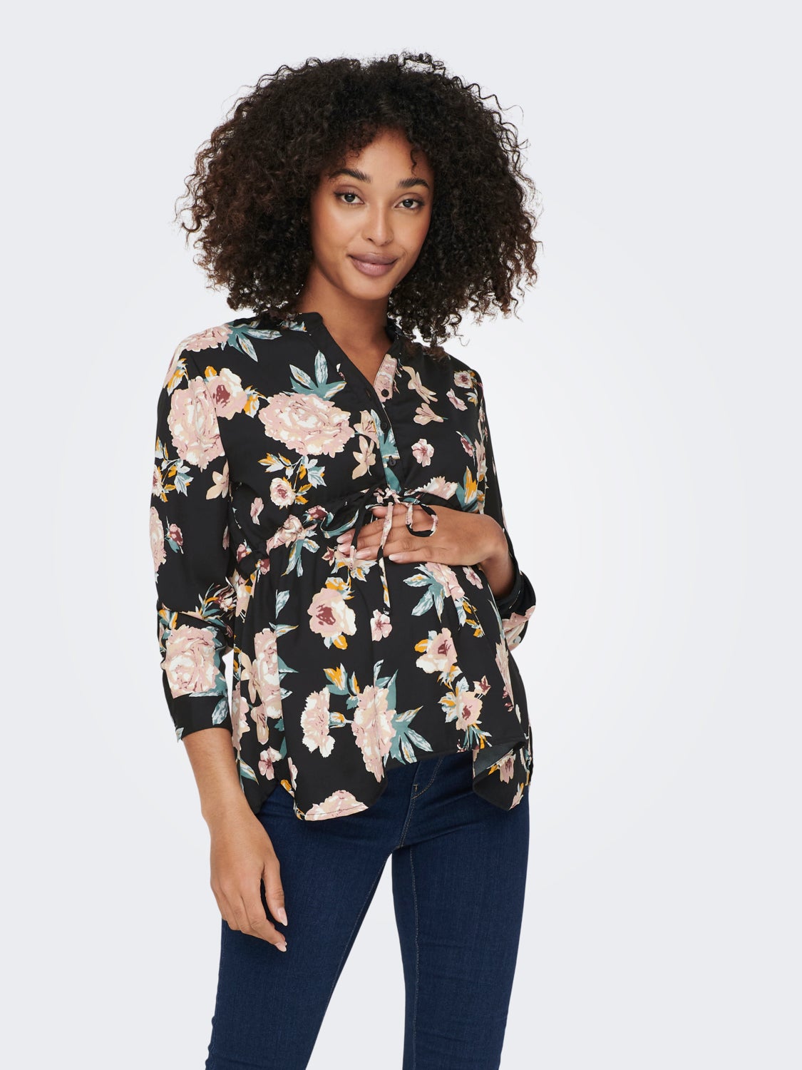 Mama 7/8 sleeve V-neck Top