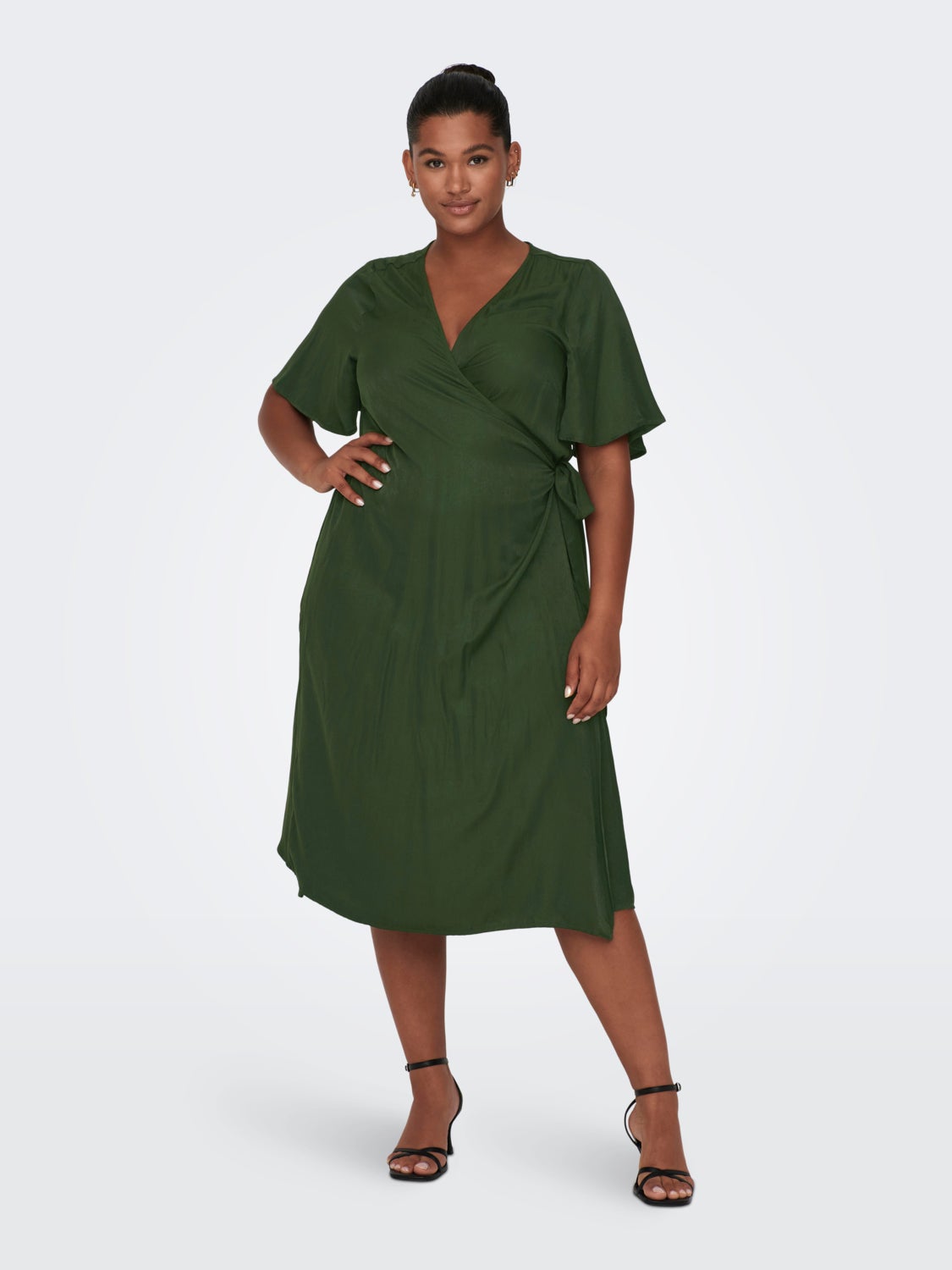 Curvy midi wrap dress