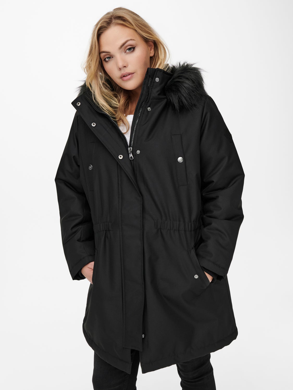 Curvy jacket with hood