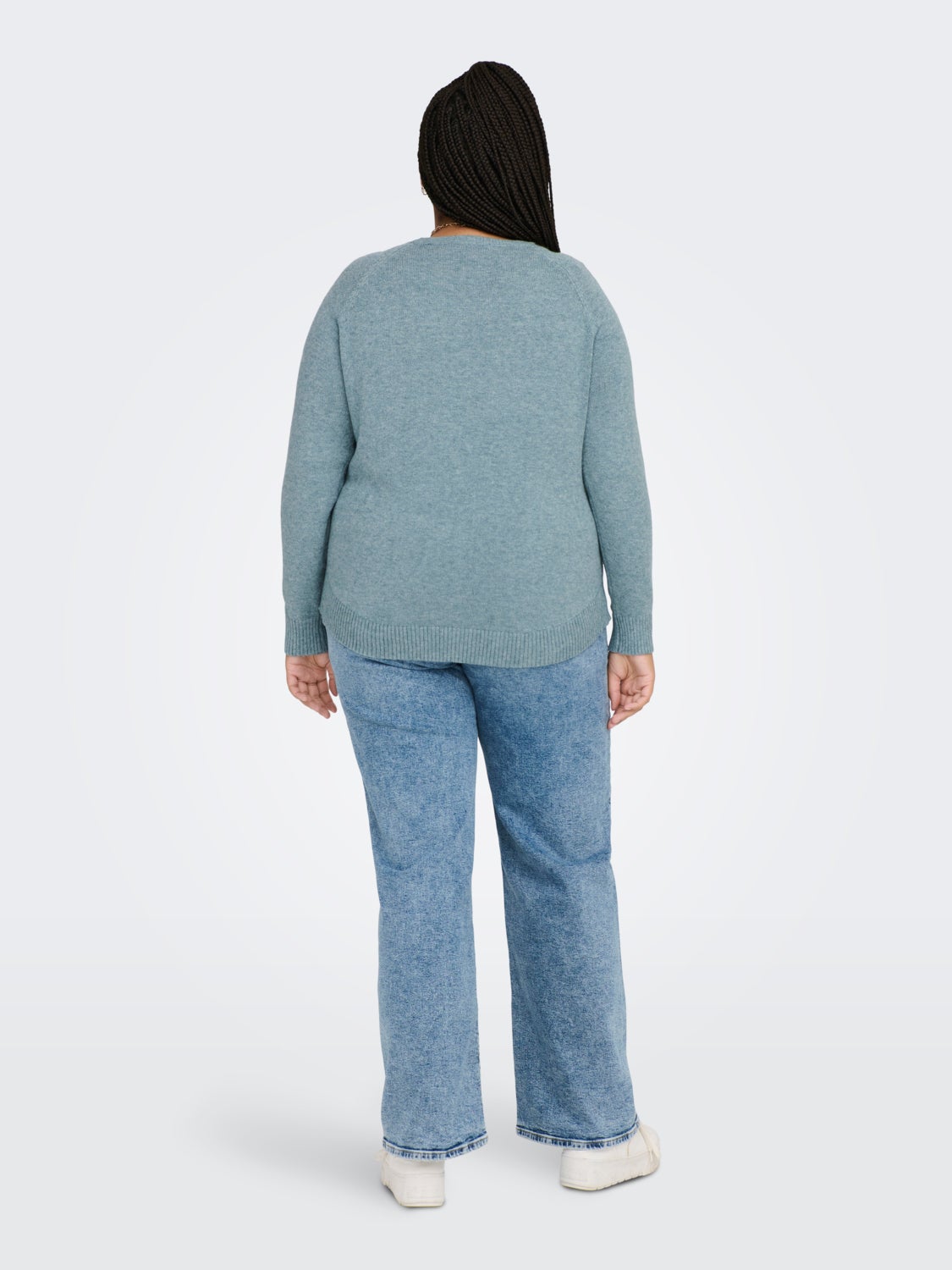 Curvy solid colored Knitted Pullover