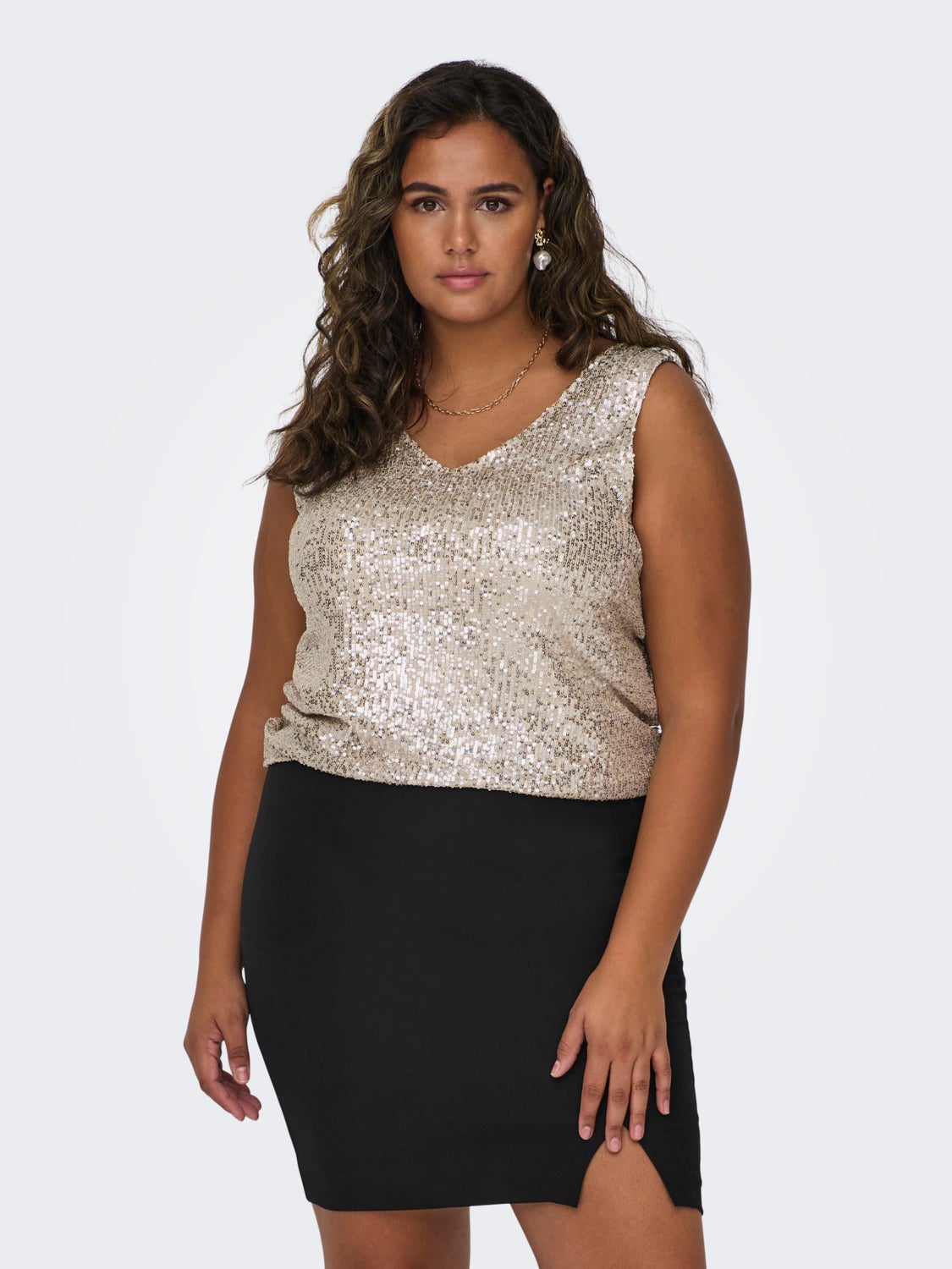Curvy sequin top