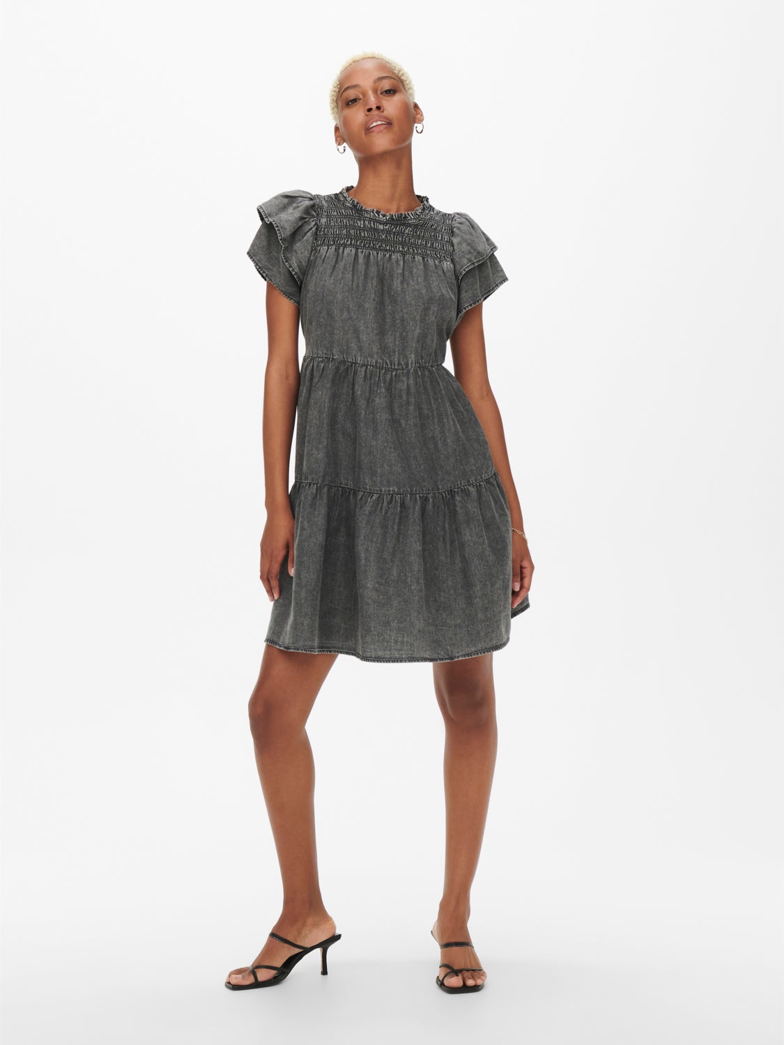 Frill detailed smock Denim Dress