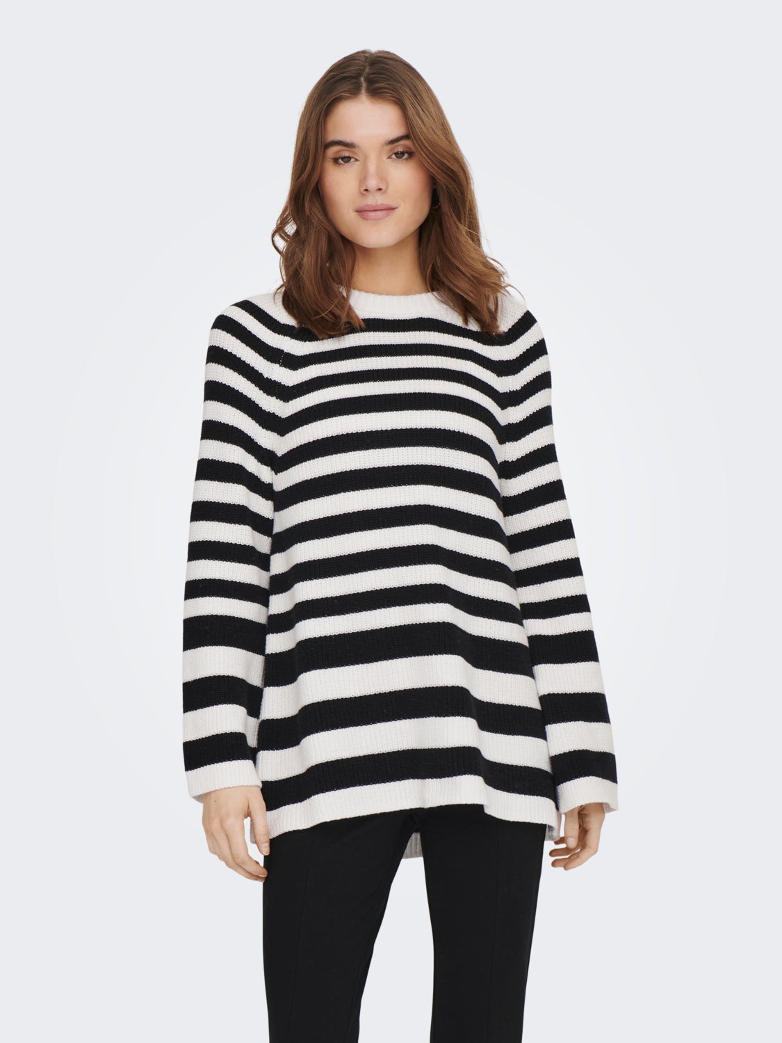 Striped knitted pullover