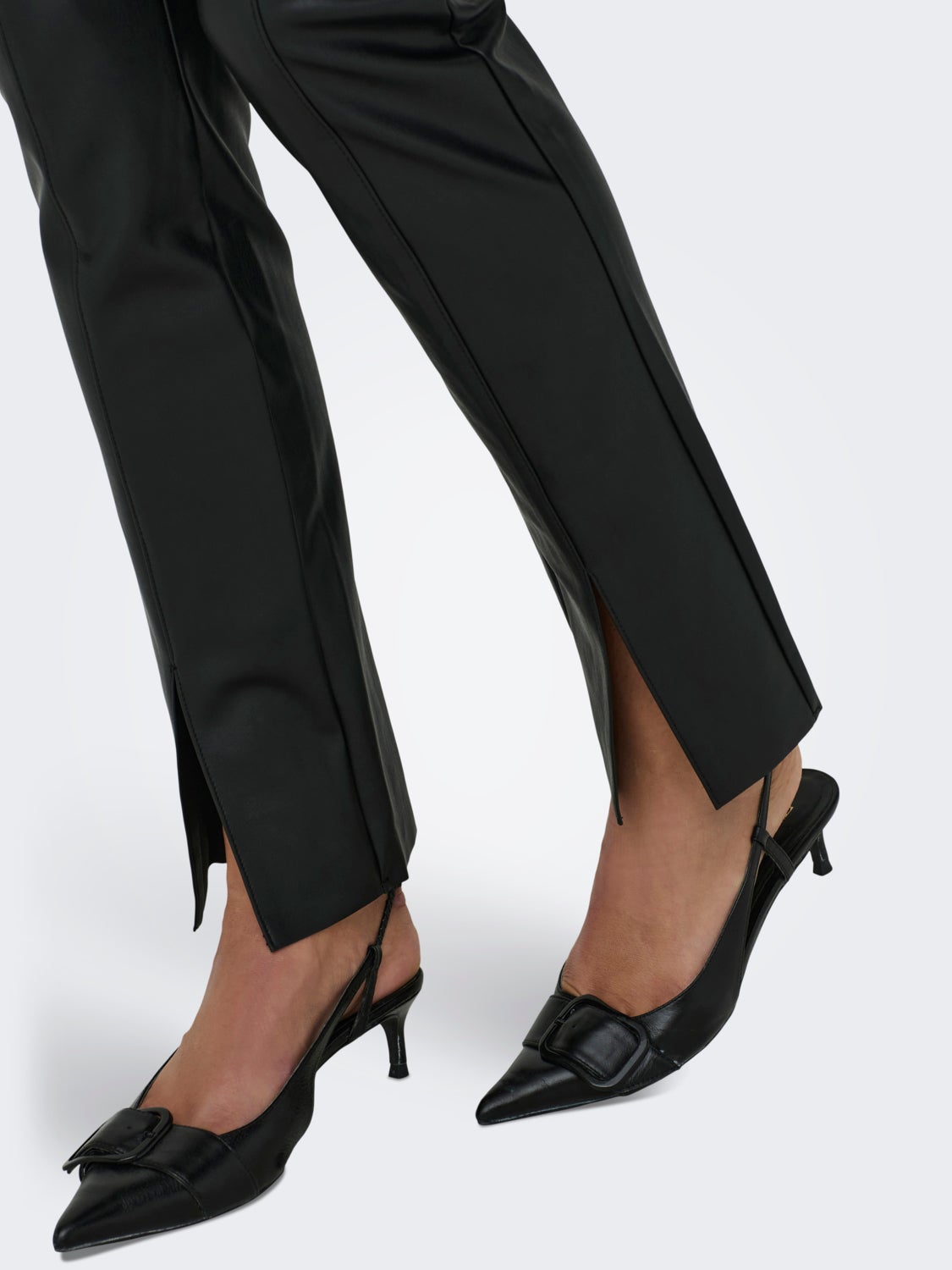 Skinny fit coated trousers