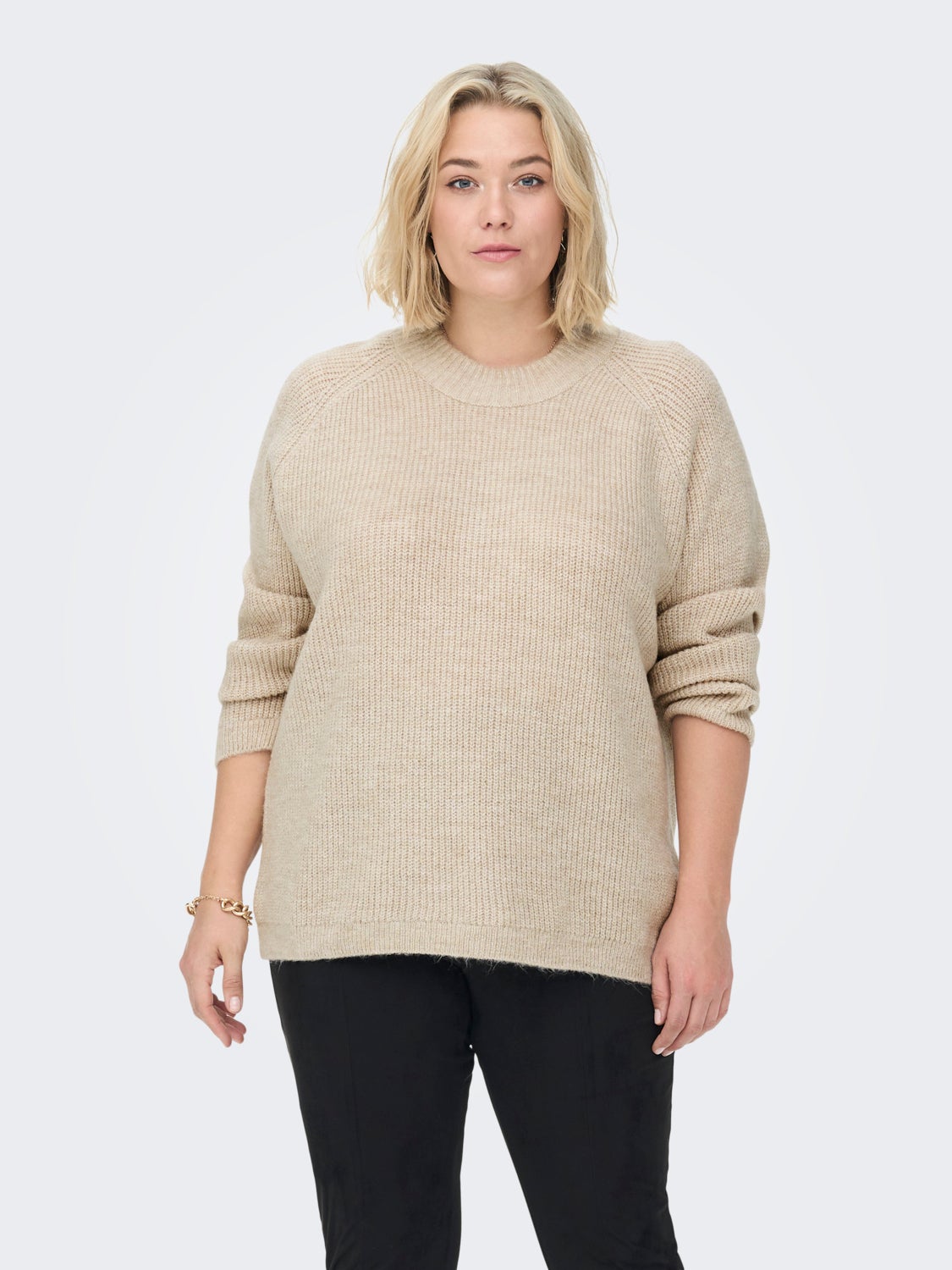 Curvy long sleeve Knitted Pullover