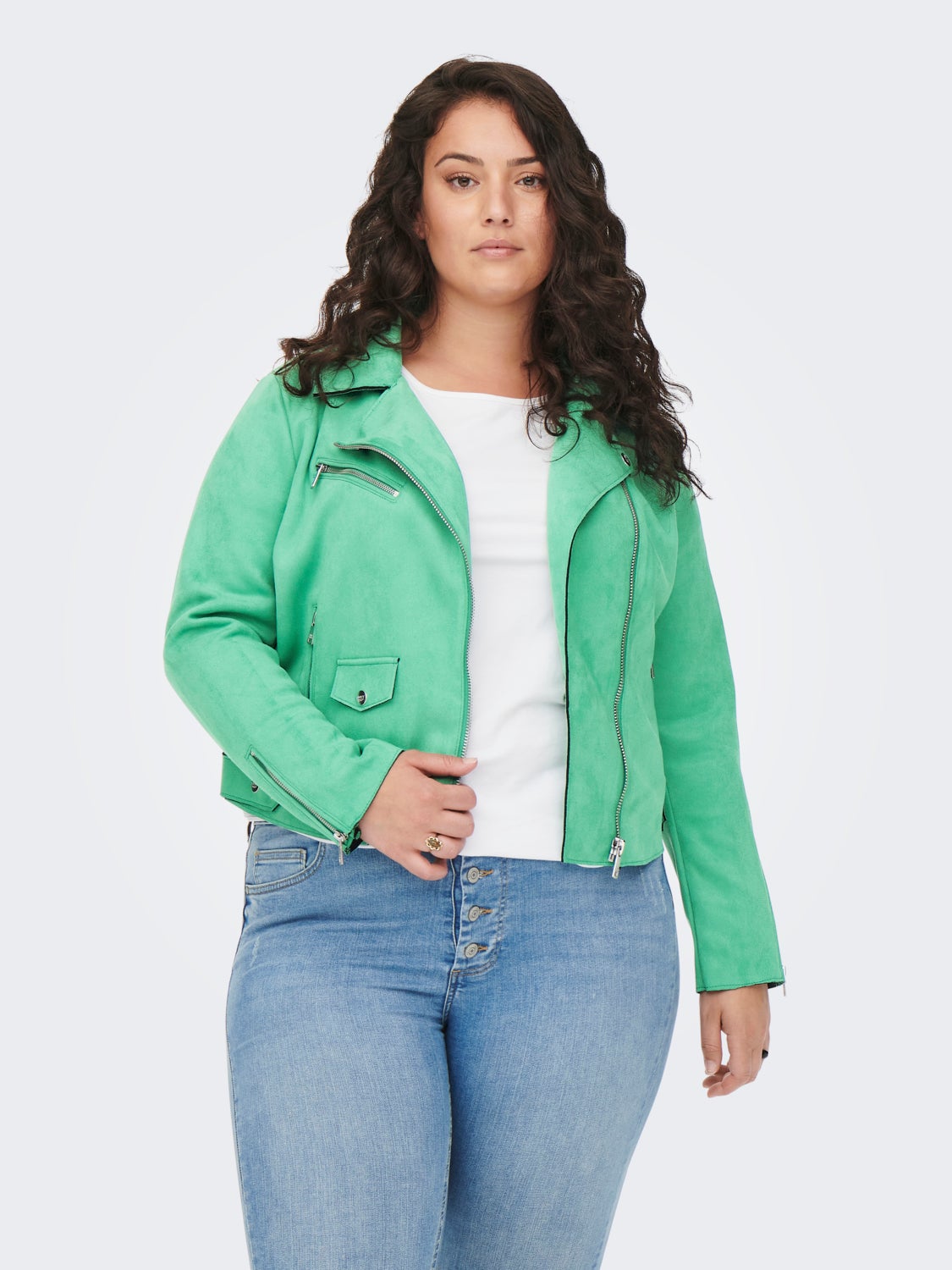 Curvy faux suede Jacket