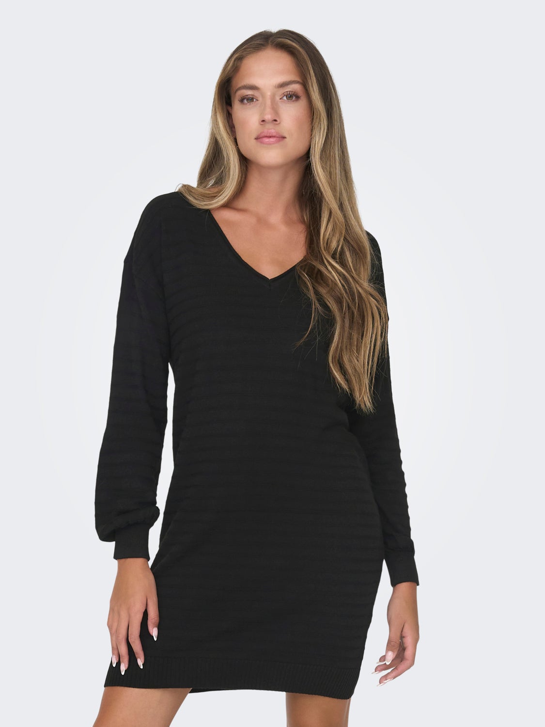 mini V-neck knitted dress