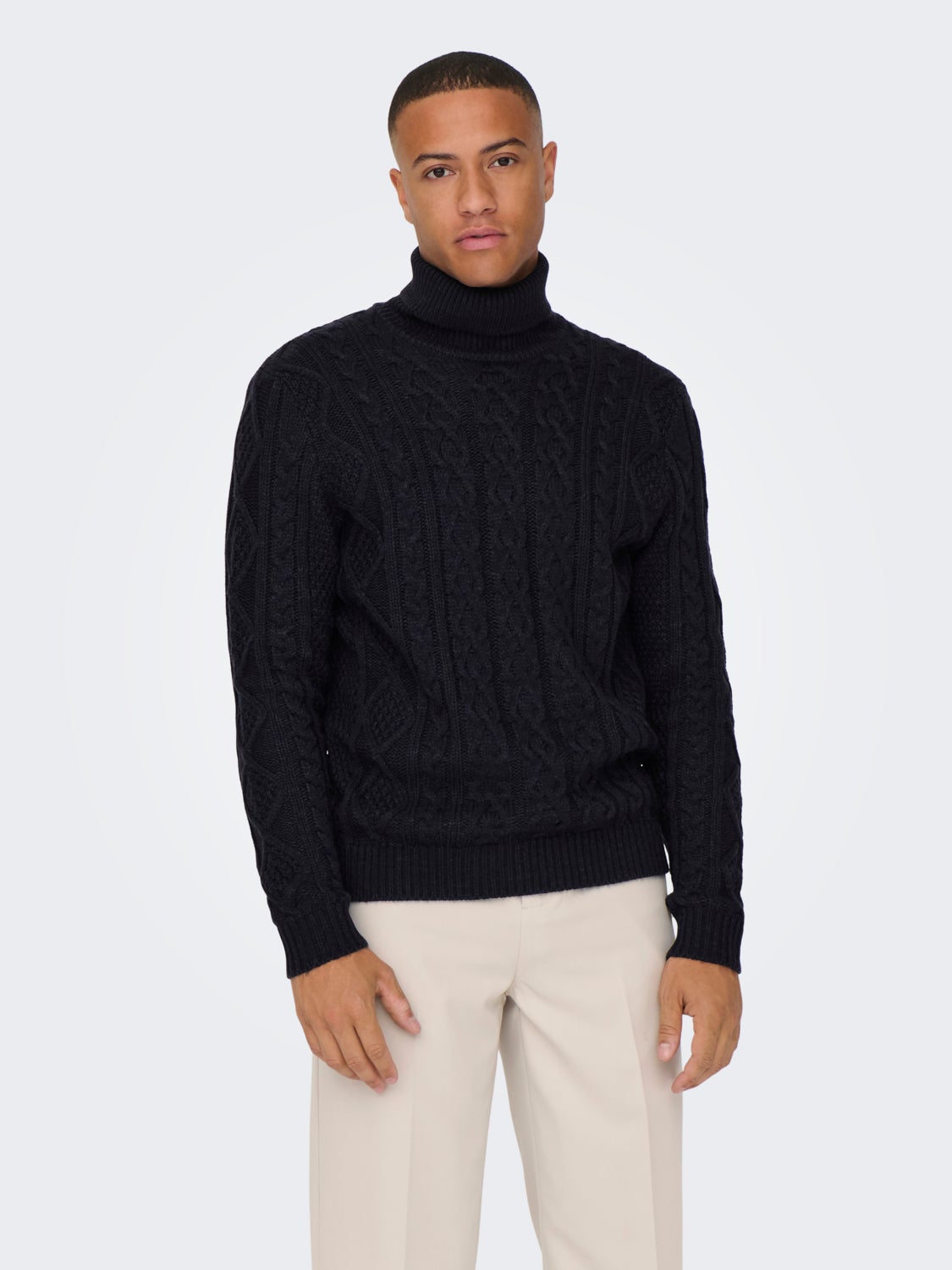 Roll neck knitted pullover