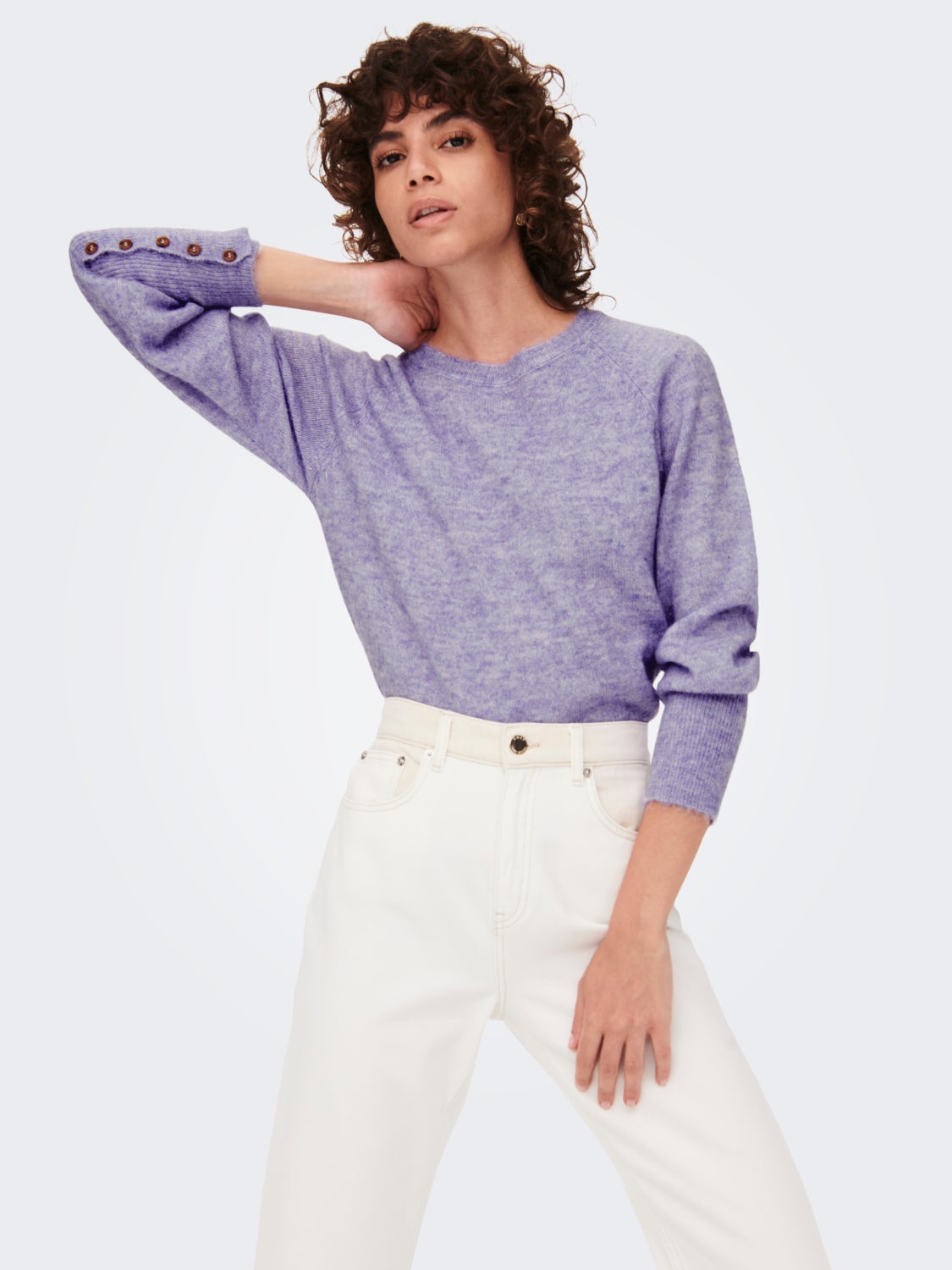Button cuff Knitted Pullover