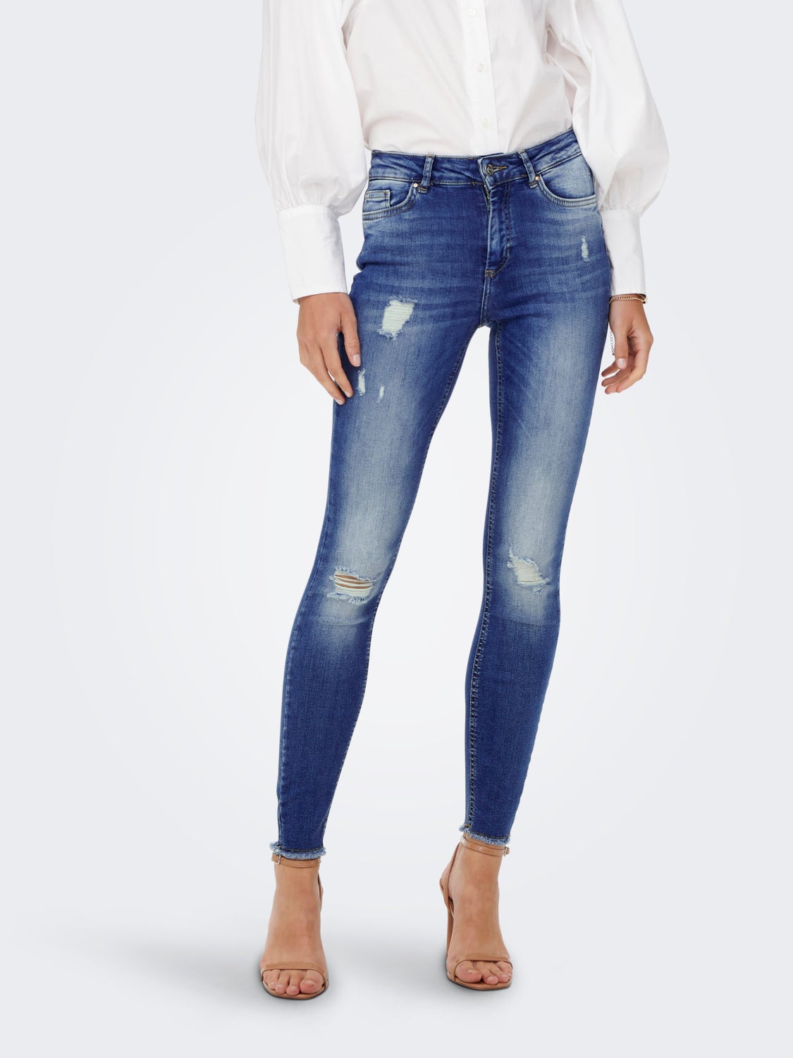 ONLBlush mid ankle destroyed Skinny fit jeans