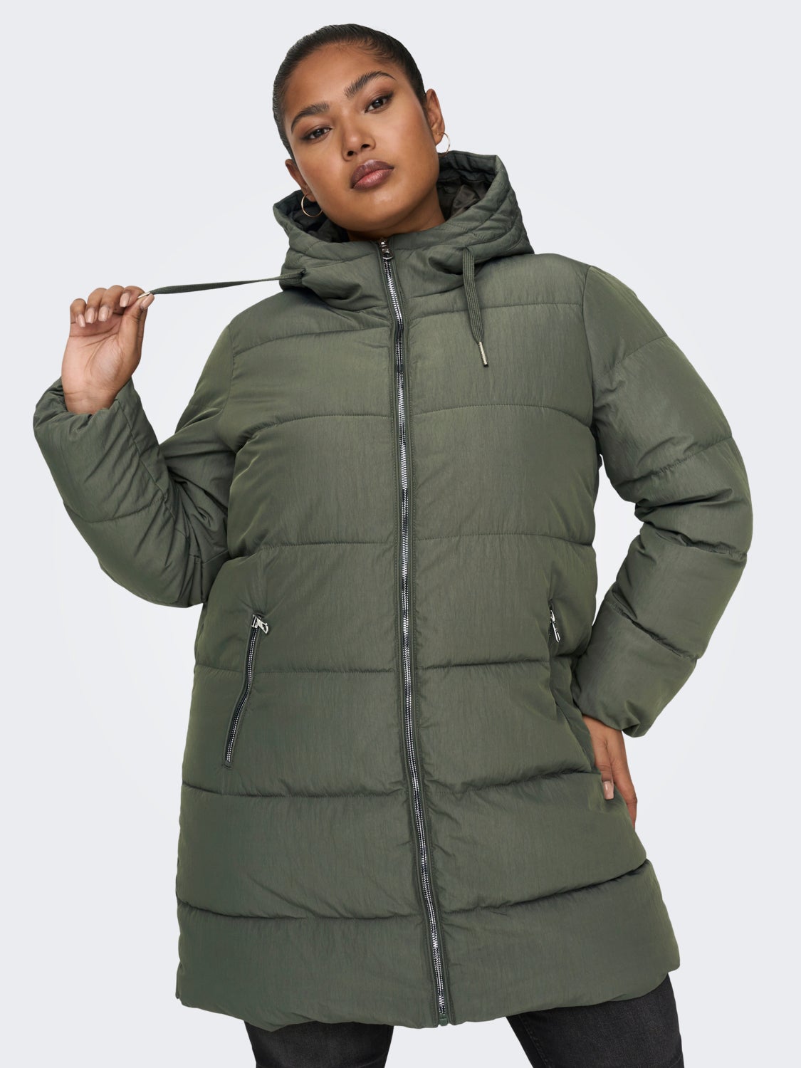 Curvy long puffer coat