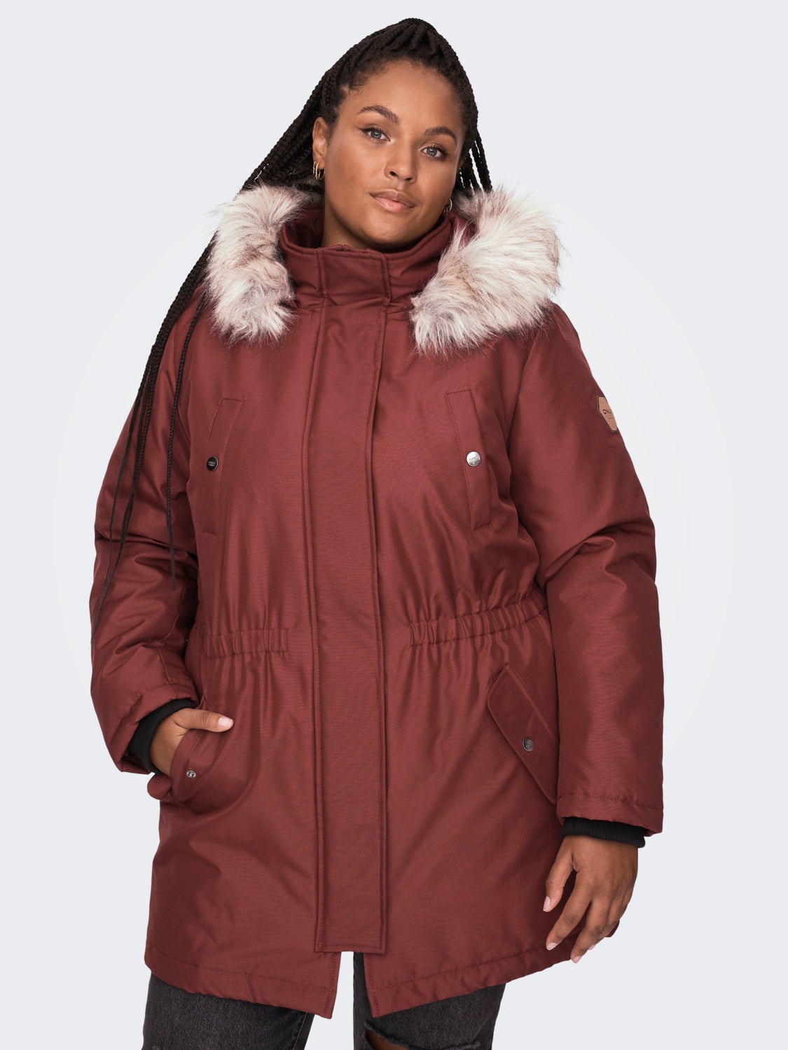 Curvy jacket with hood