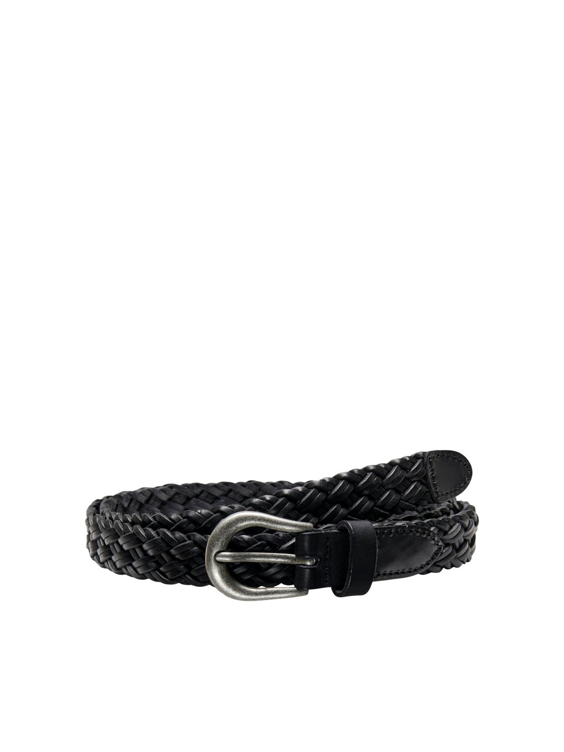 Braided leather belt