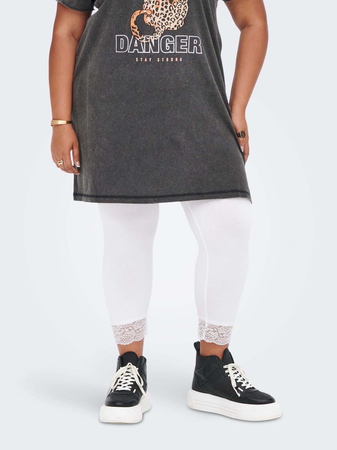 Curvy lace detail Leggings