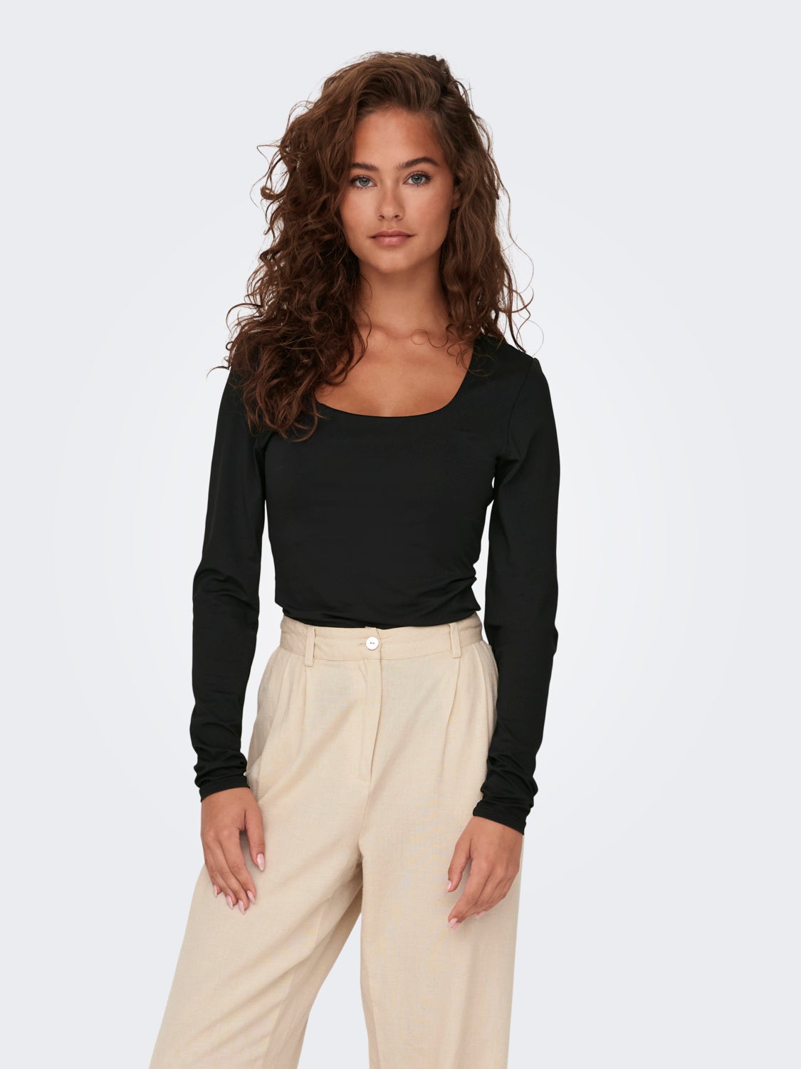 Square neck rib top