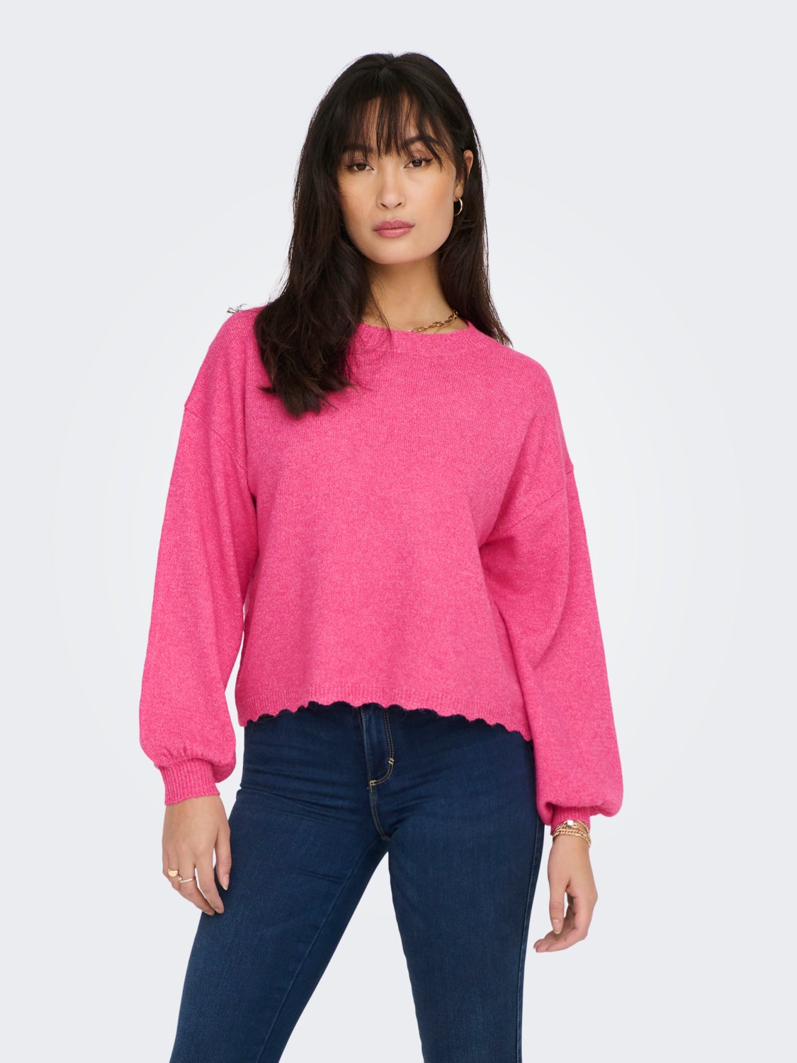 O-Neck Balloon sleeves Pullover