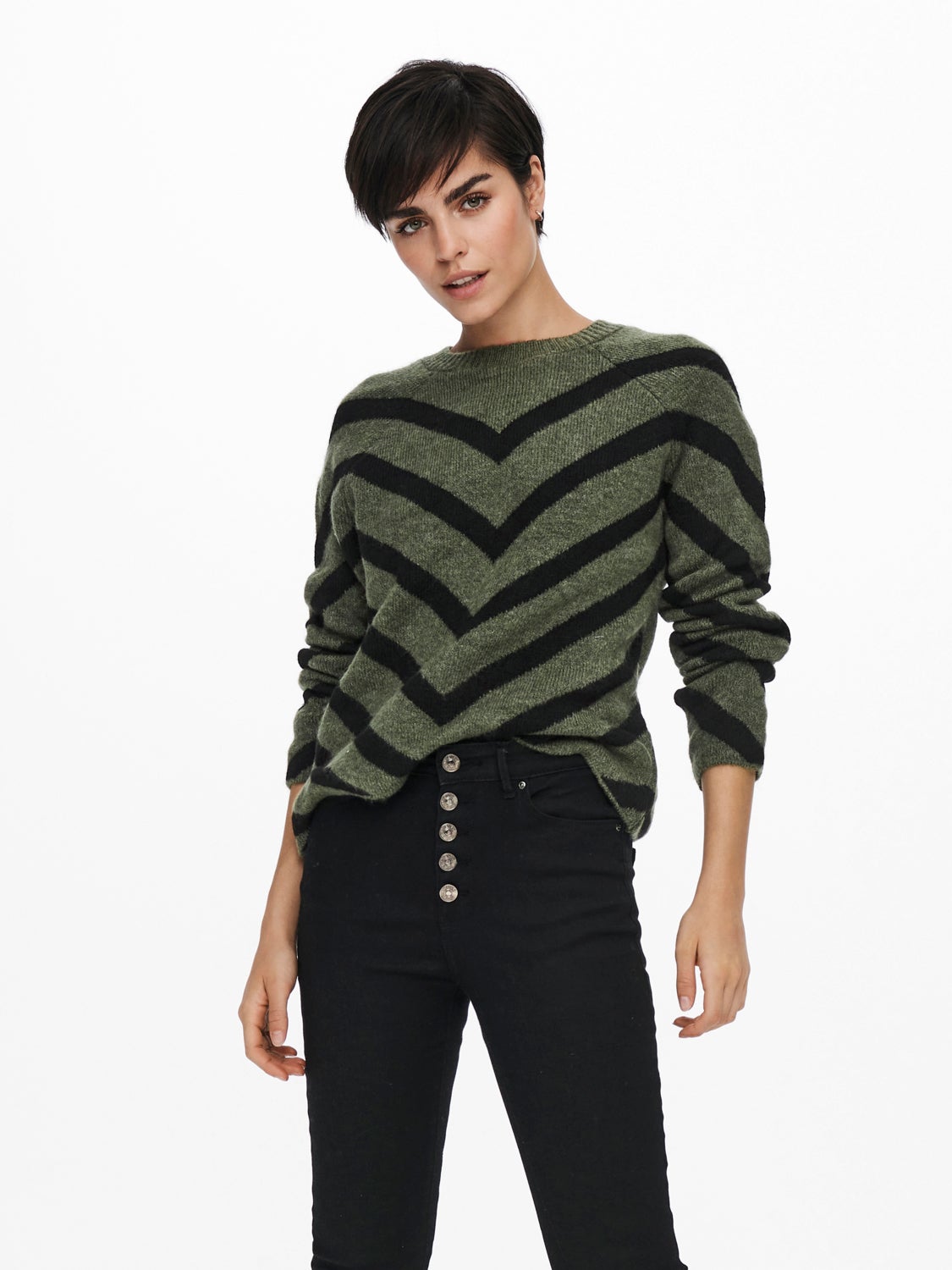 Zig zag Knitted Pullover