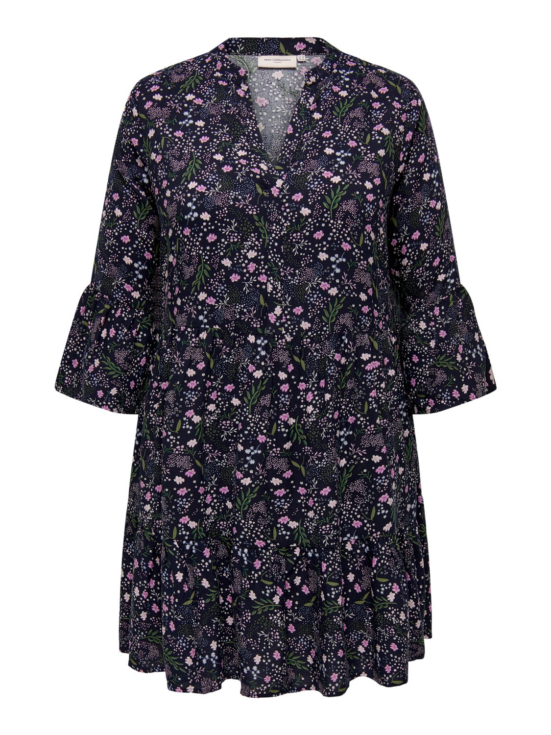 Curvy 3/4 Sleeve Tunic viscose Dress