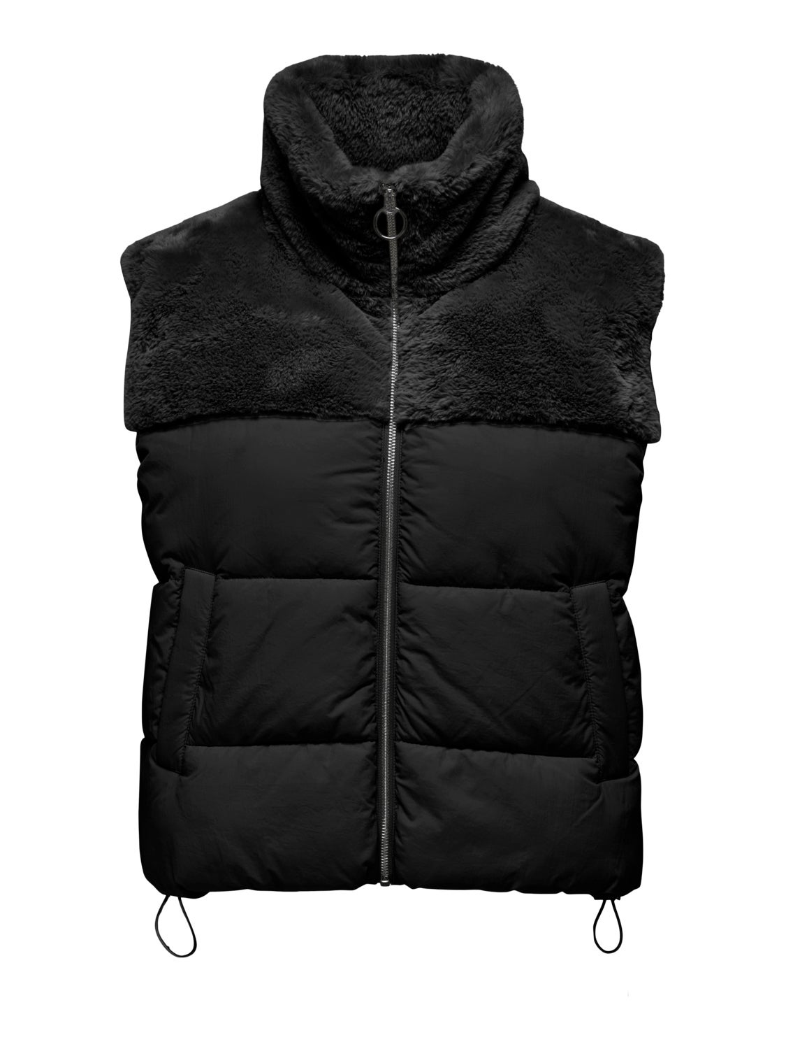 Faux fur puffer gilet