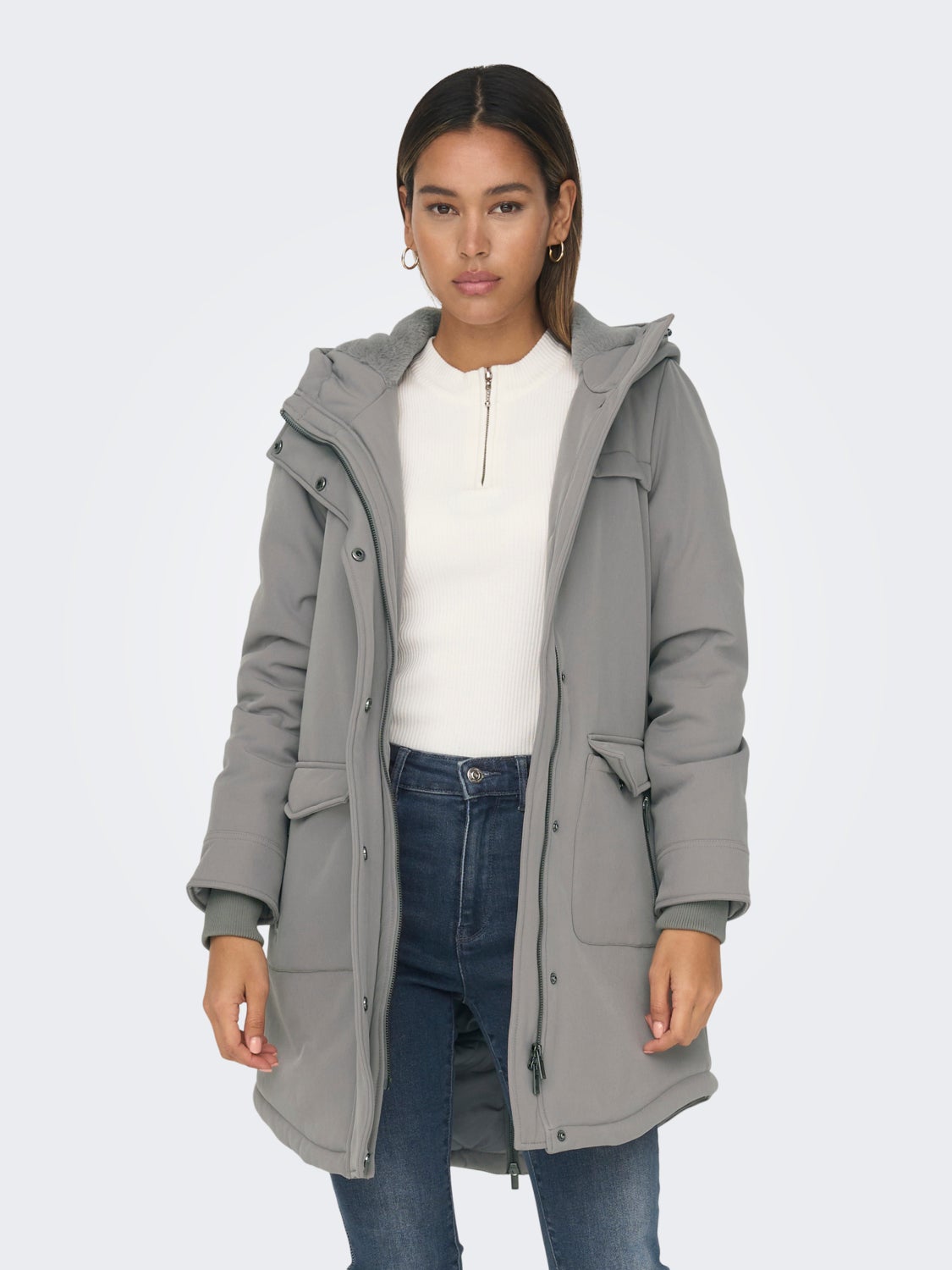 Long jacket with pockets