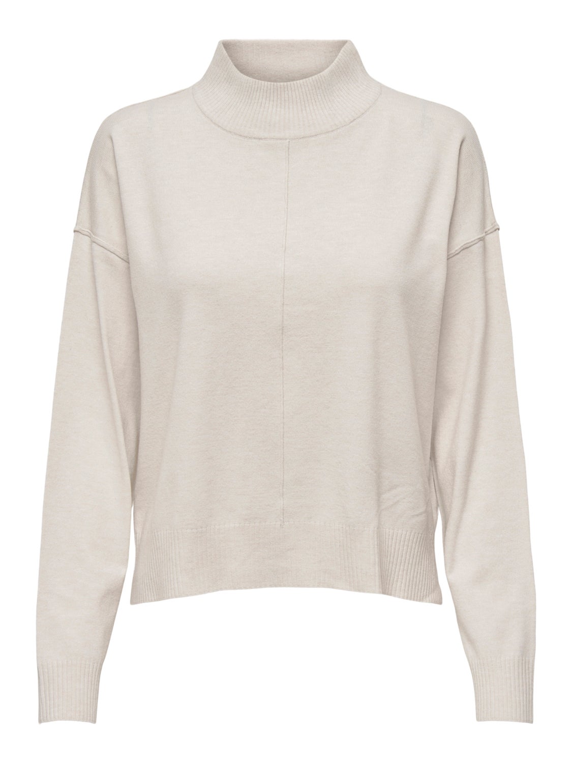 Knitted pullover with high neck