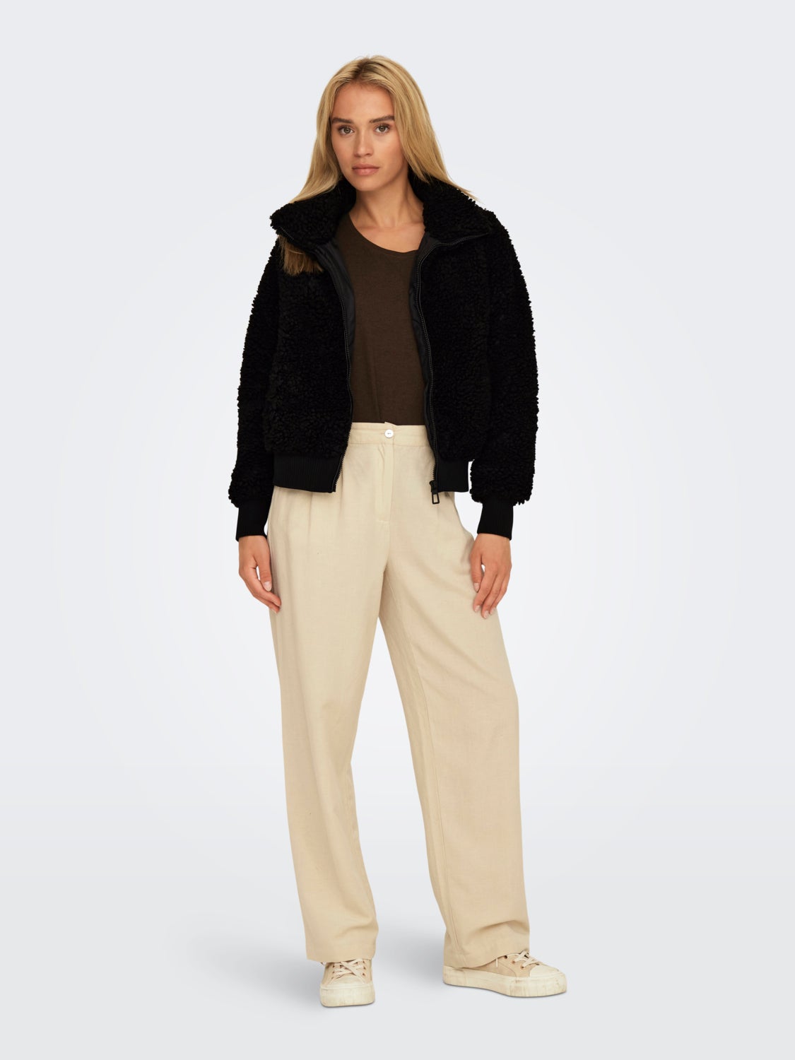 Teddy jacket with high neck