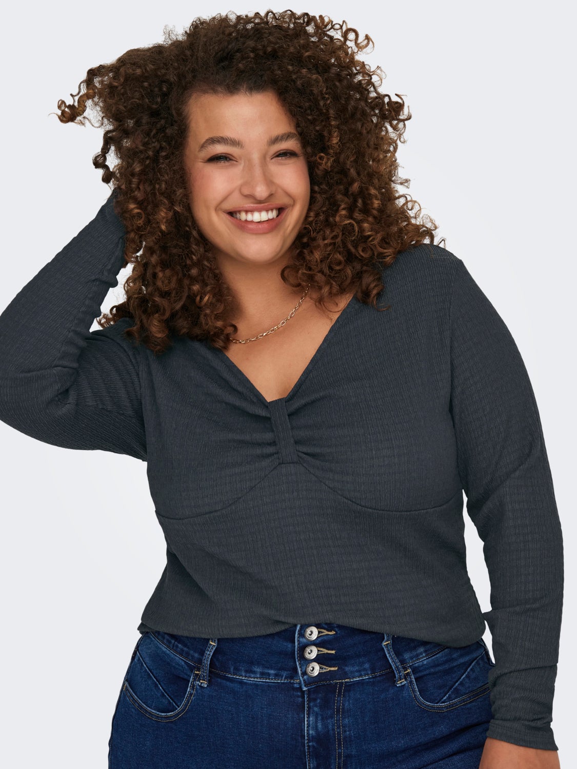 Curvy ruching detail top