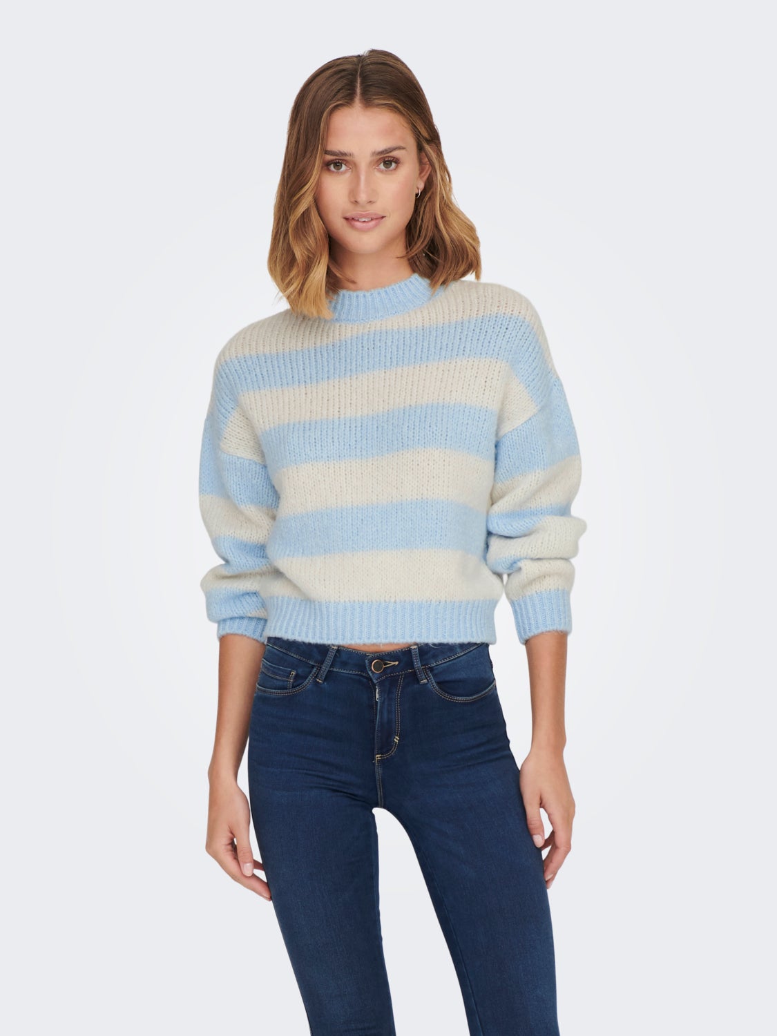Striped knit with high neck