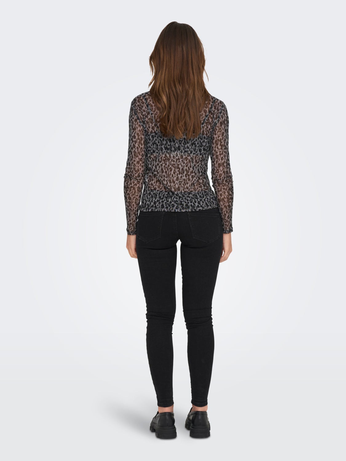 Highneck mesh Long Sleeved Top