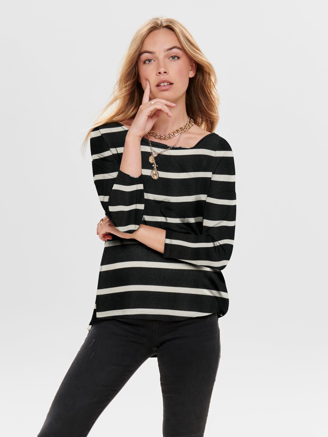 Printed 3/4 sleeved top