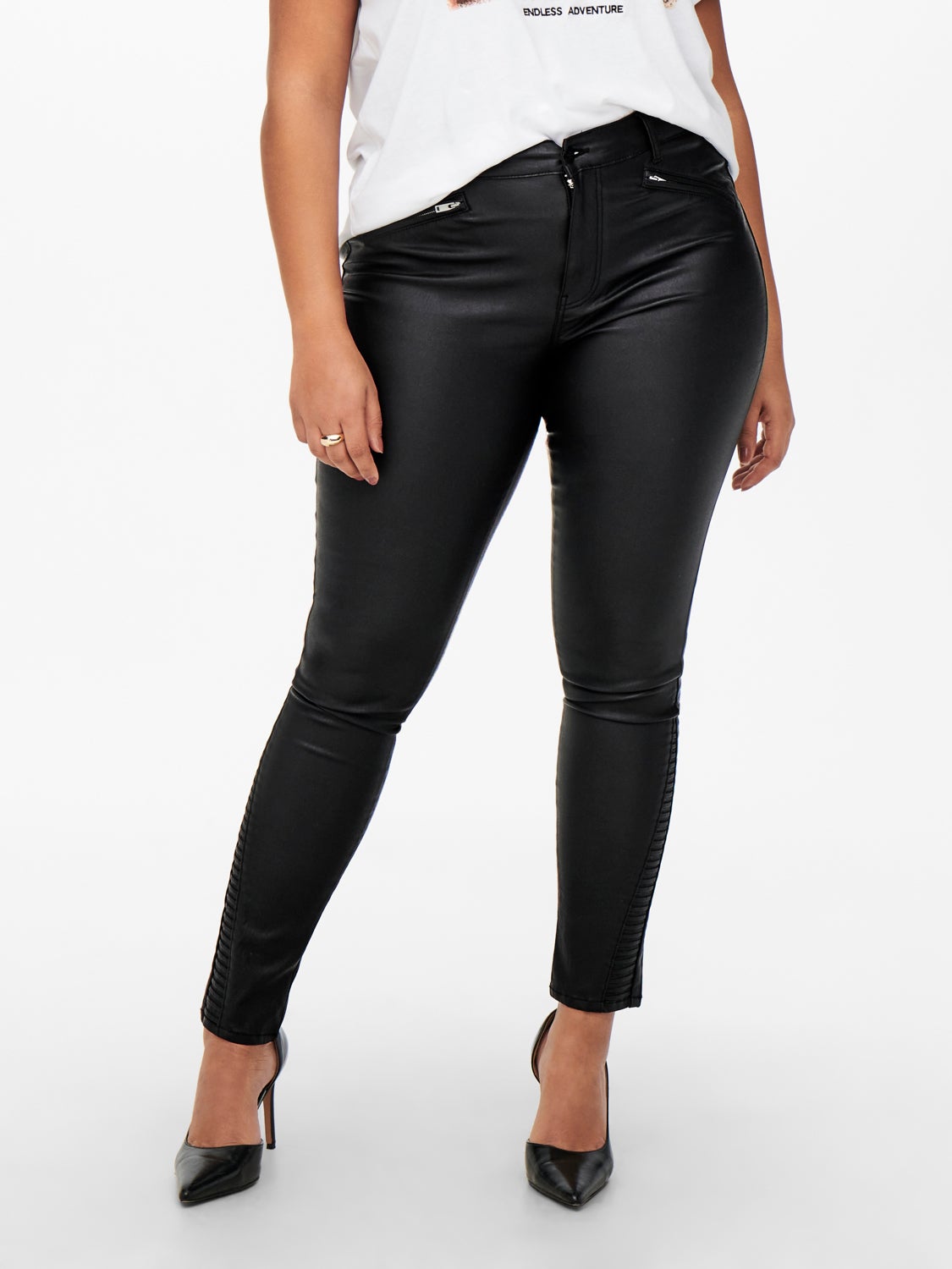 Curvy Carpunk reg coated zip Skinny fit jeans