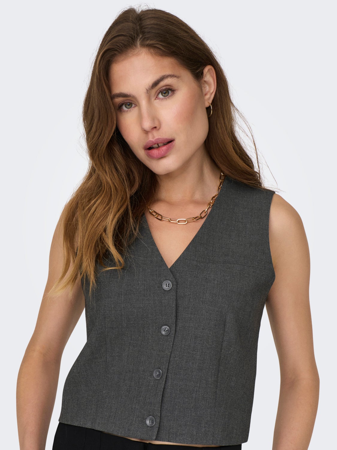 Cropped tailored vest