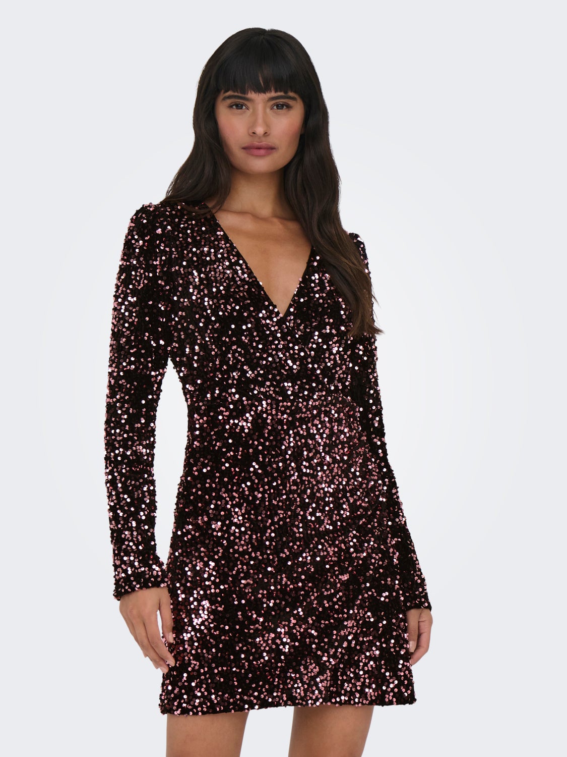 V-neck glitter dress