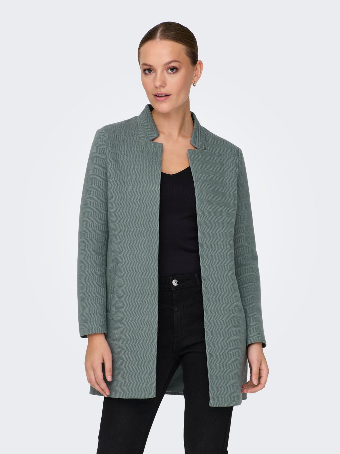 Coat with high collar