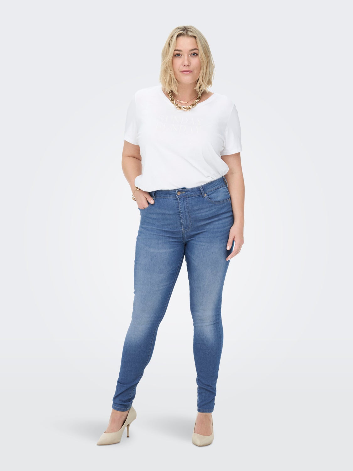 Curvy CARFlake highwaisted Skinny fit jeans