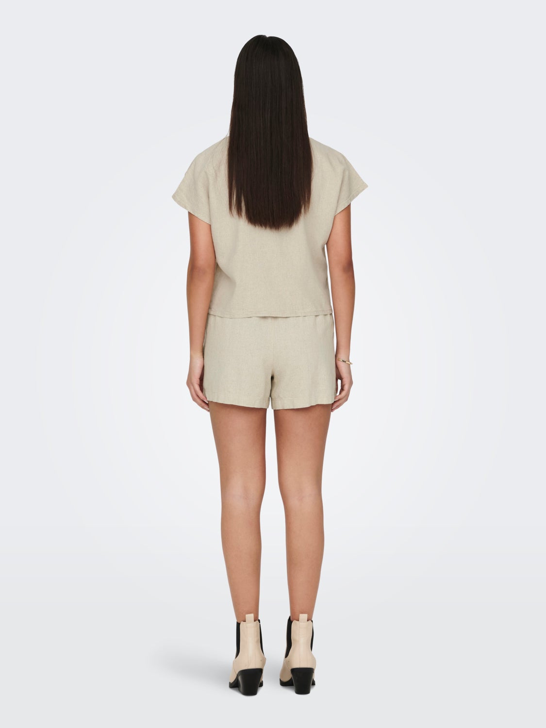 Cropped Short Sleeved linen Shirt