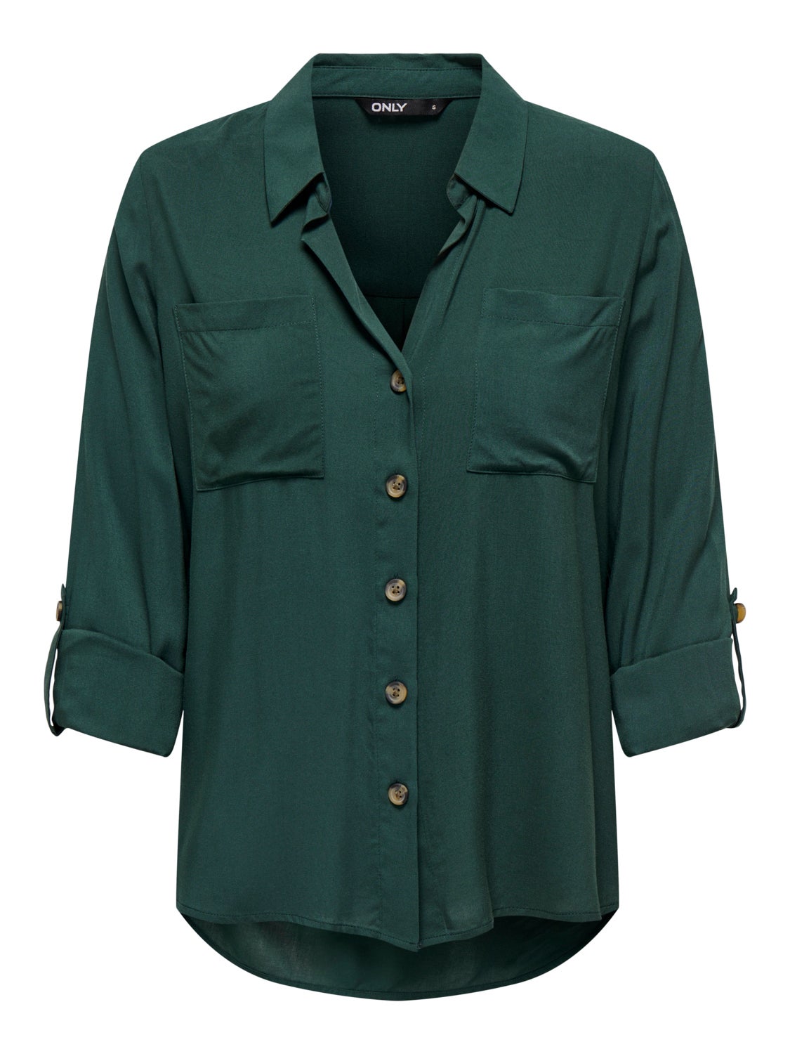 Shirt with rolled rolled up sleeves