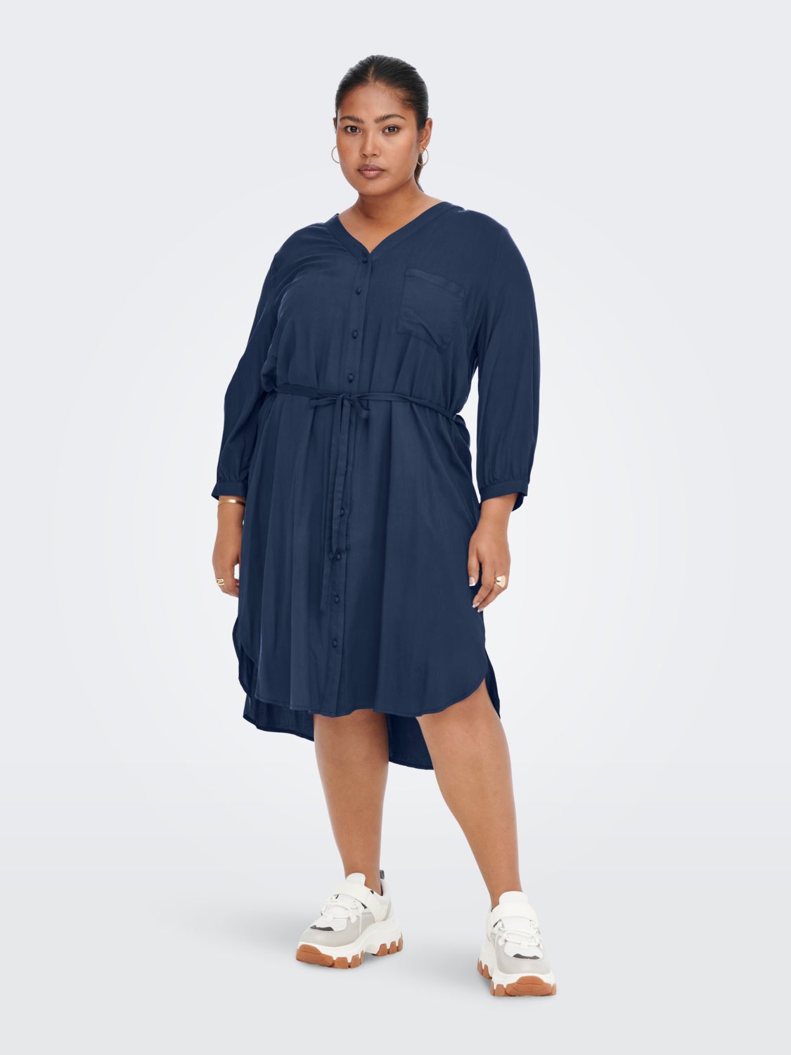 Curvy viscose Shirt dress