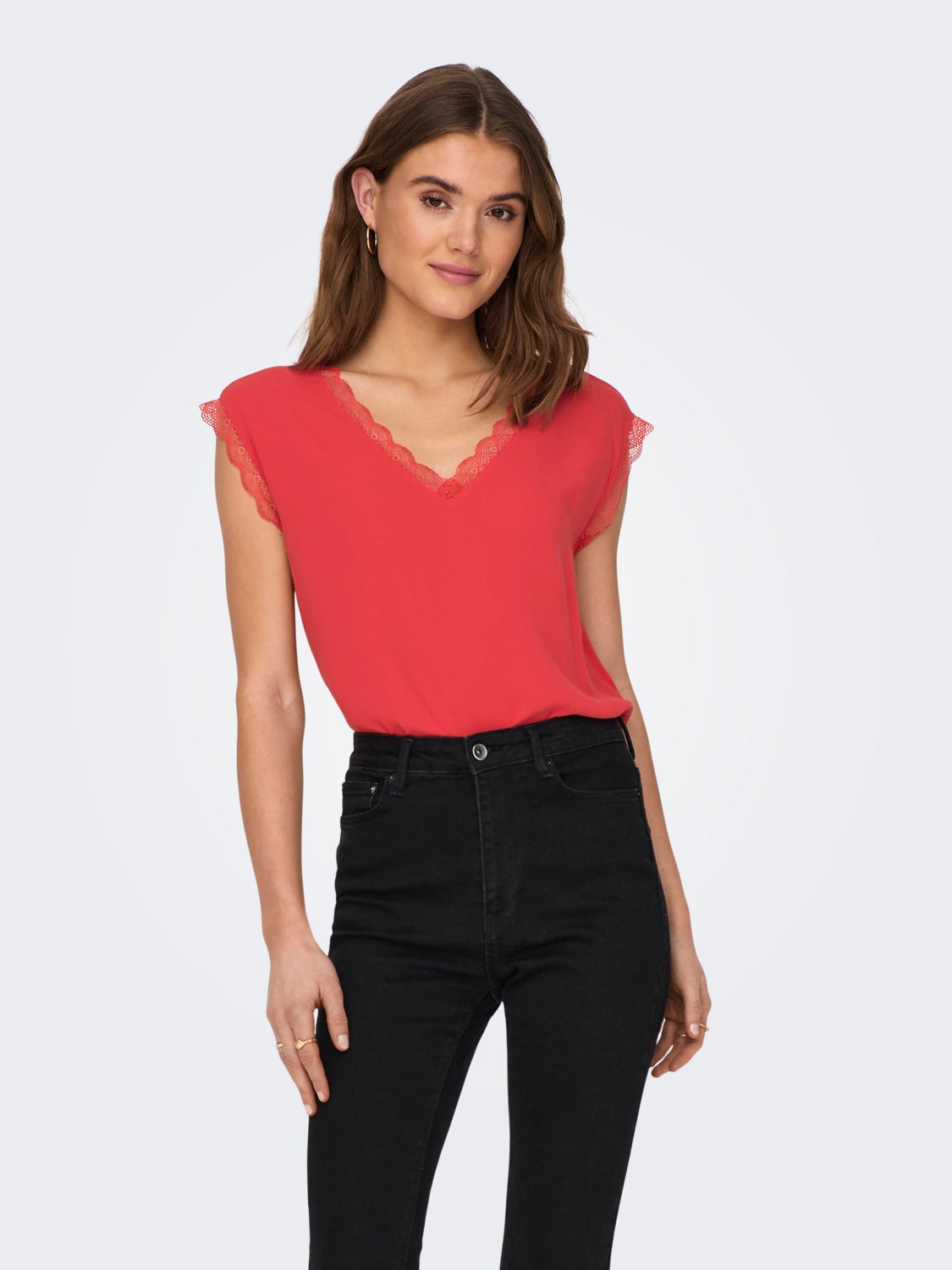 Regular Fit V-Neck Top