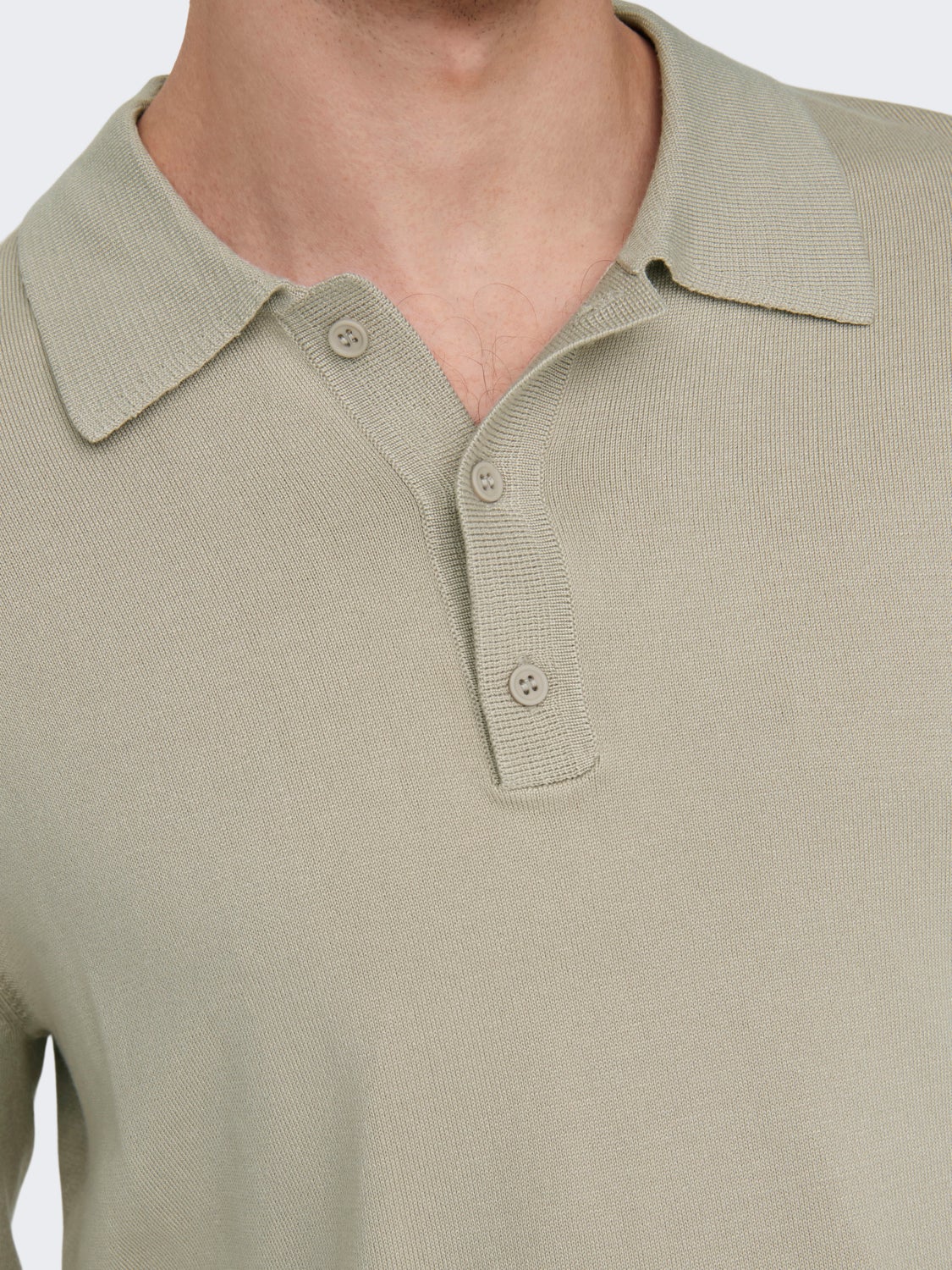 Knit polo with long sleeves