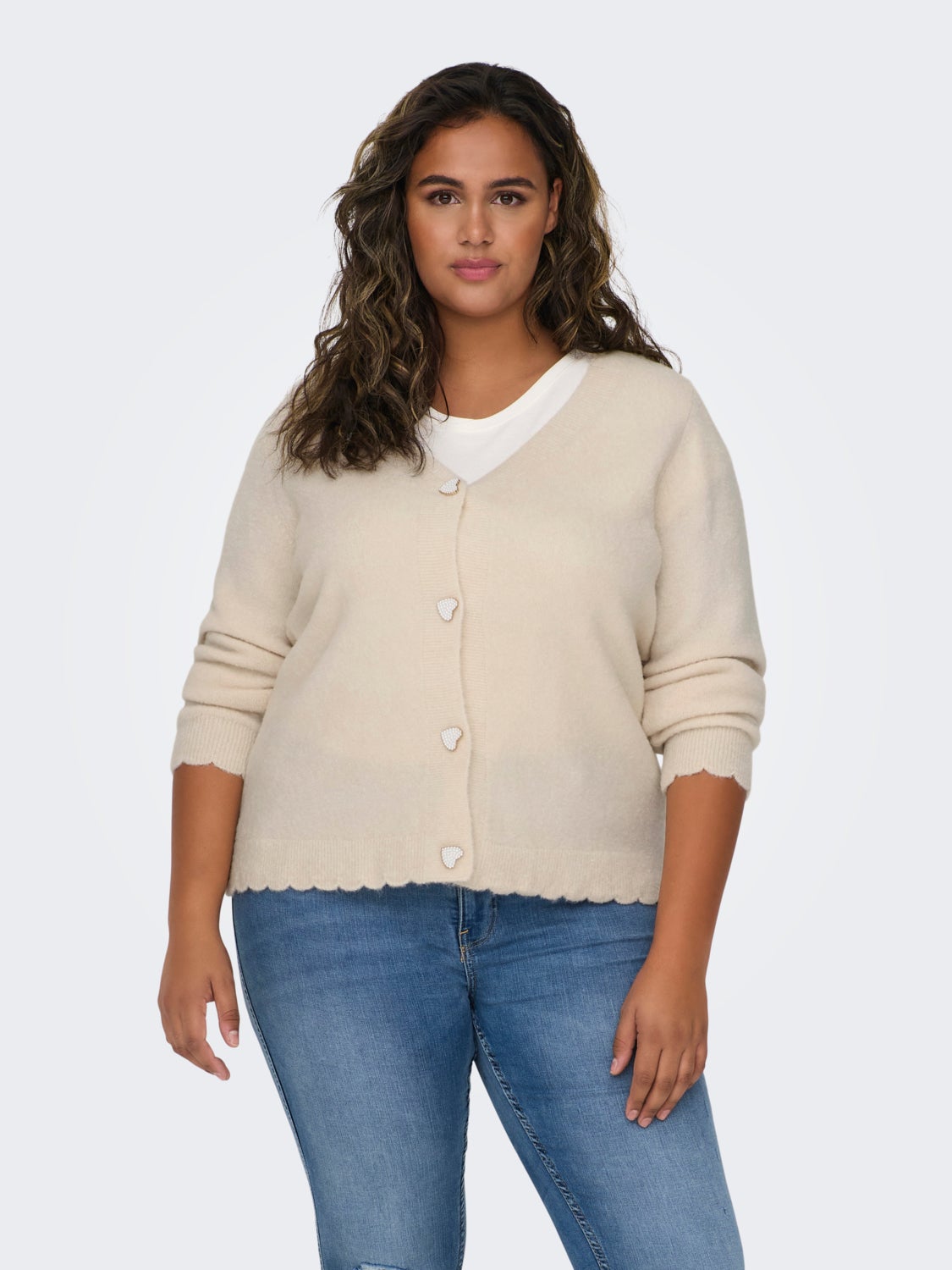 Curvy v-neck cardigan