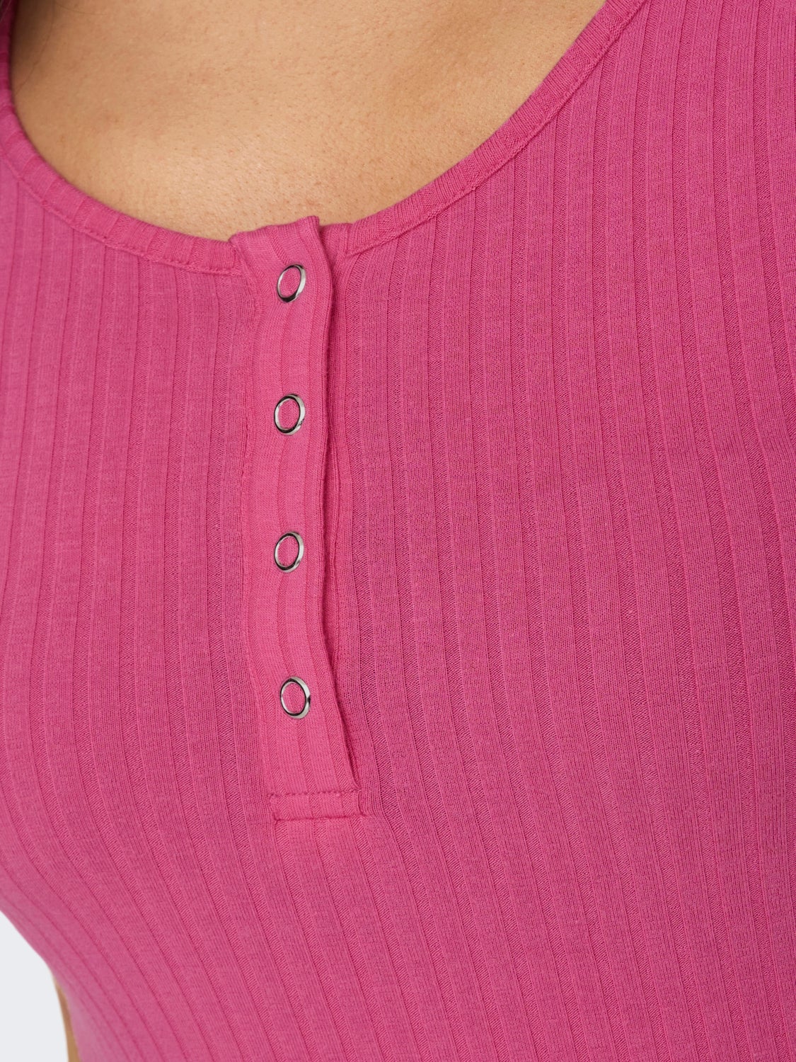 O-Neck T-shirt with Buttons