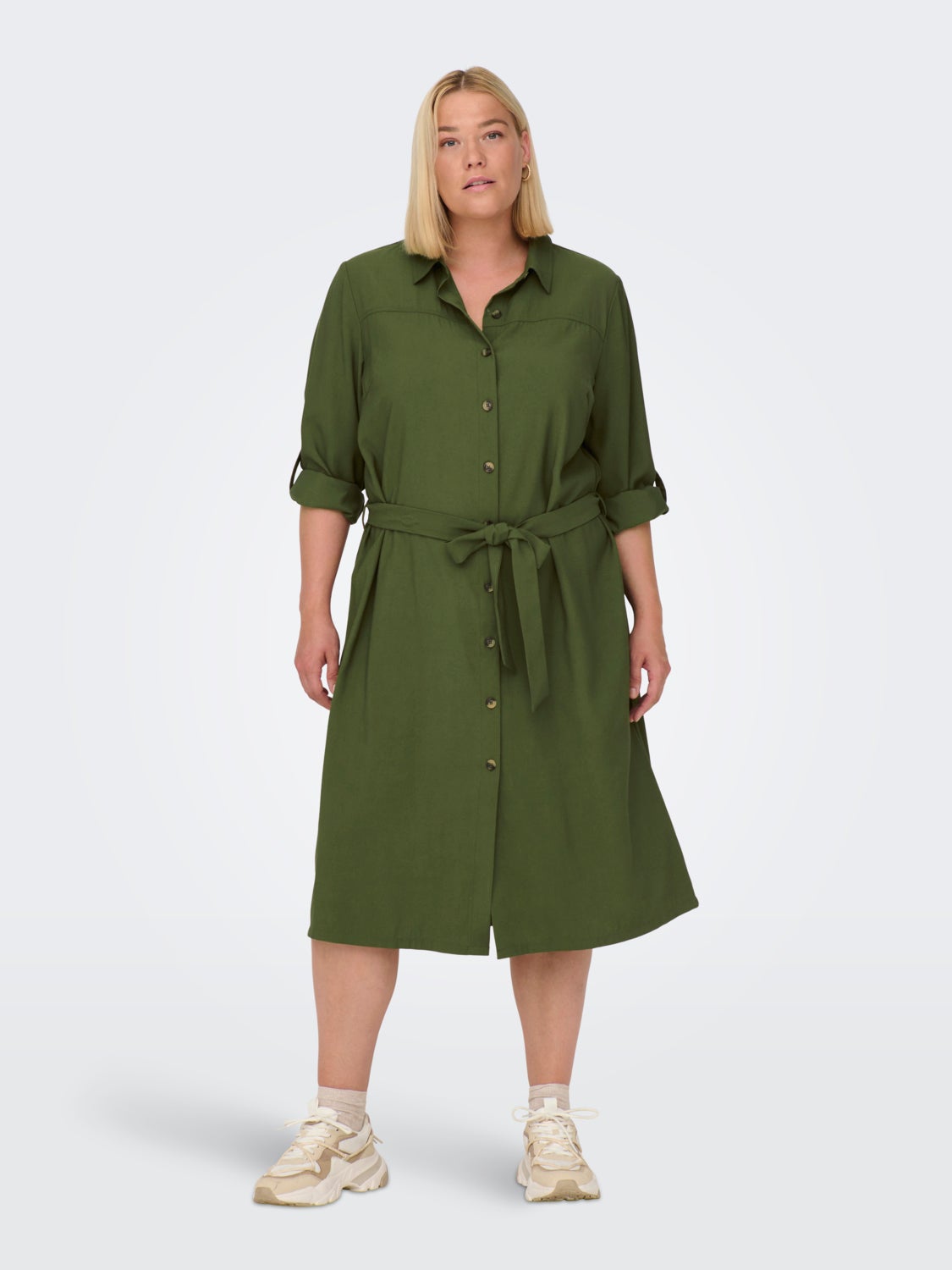 Curvy midi shirt dress