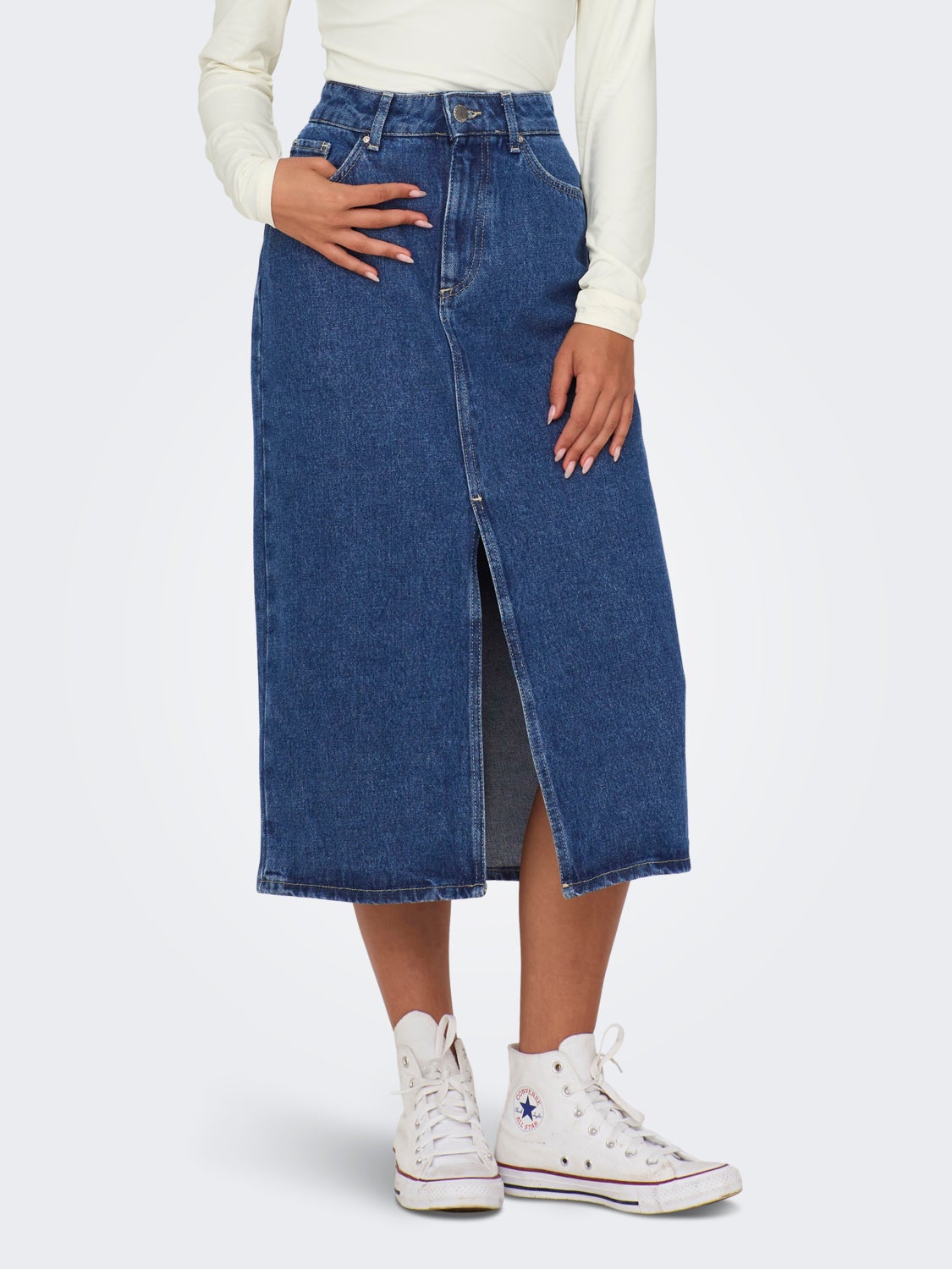 Midi denim skirt