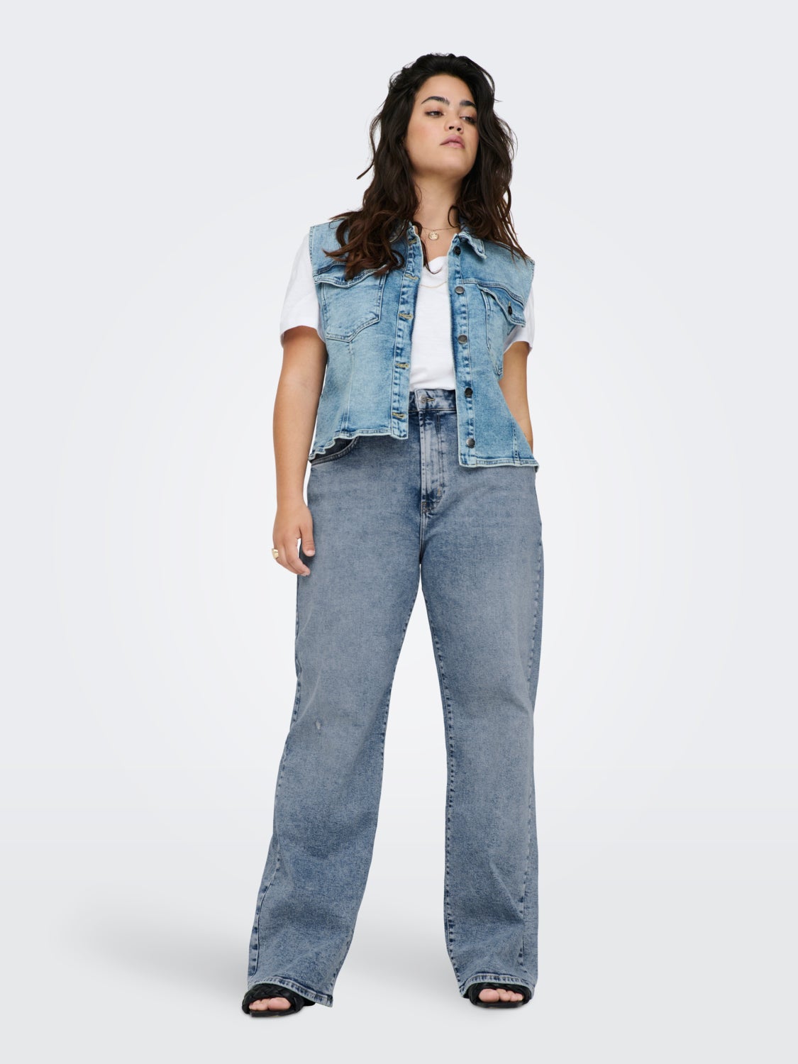 Curvy CARHope wide high waisted jeans